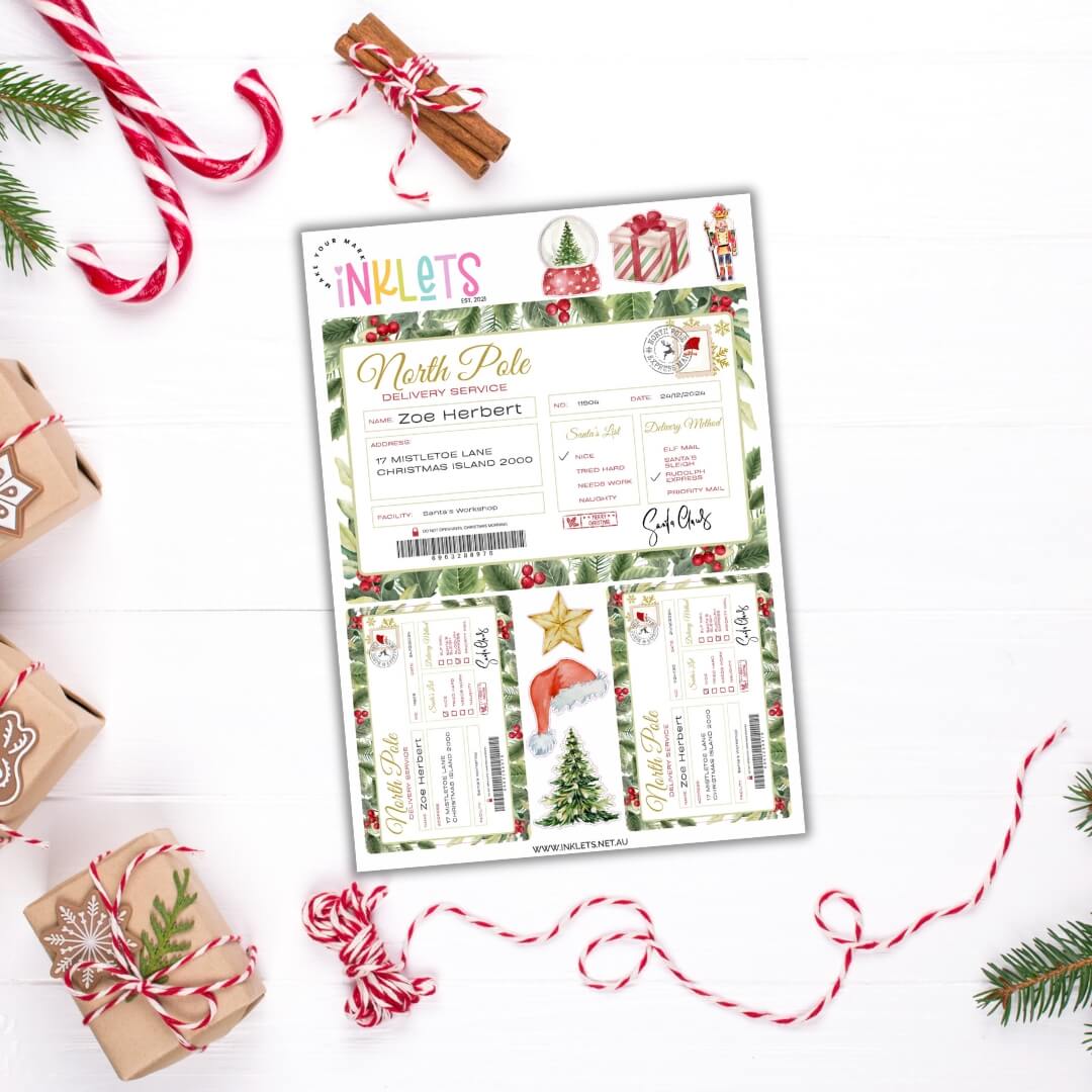 Mistletoe Personalised Christmas Delivery Stickers