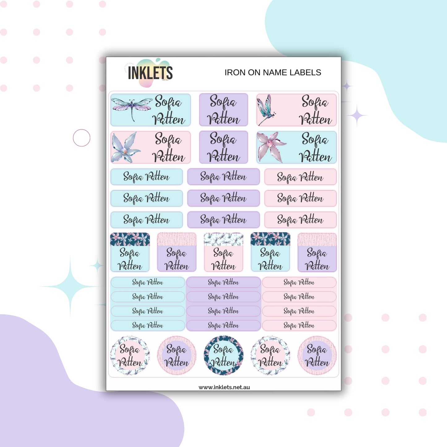 Dragonflies Iron on Labels