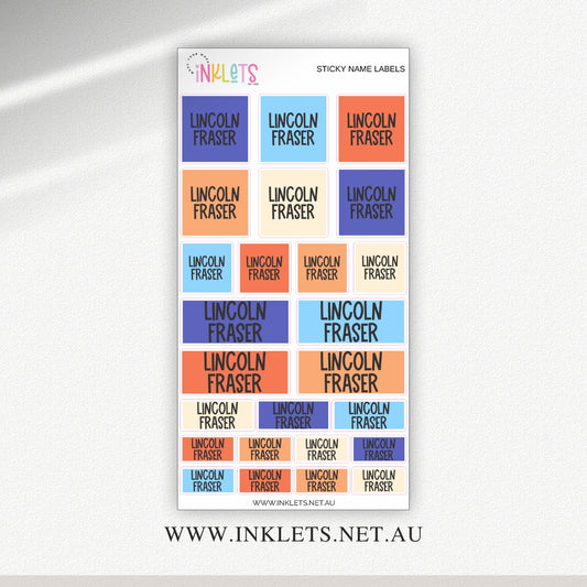 Koi Name Labels Sheet