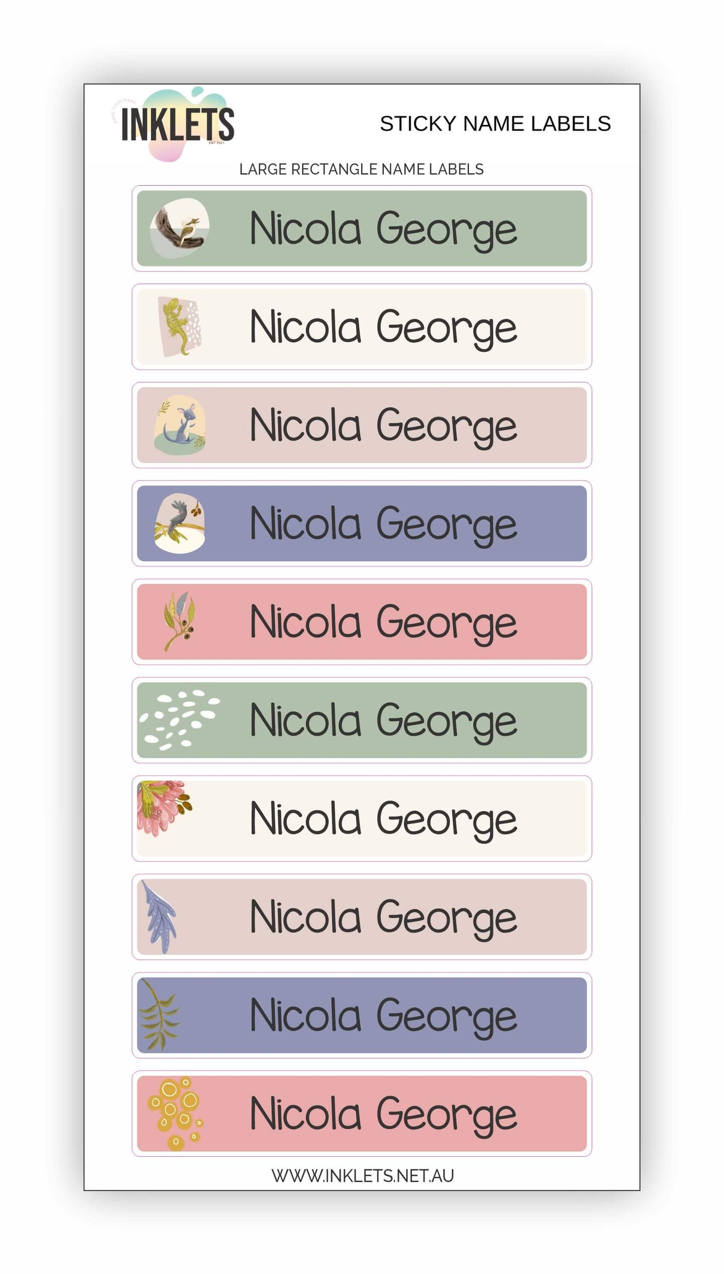 Australian Abstract Name Label Bundle