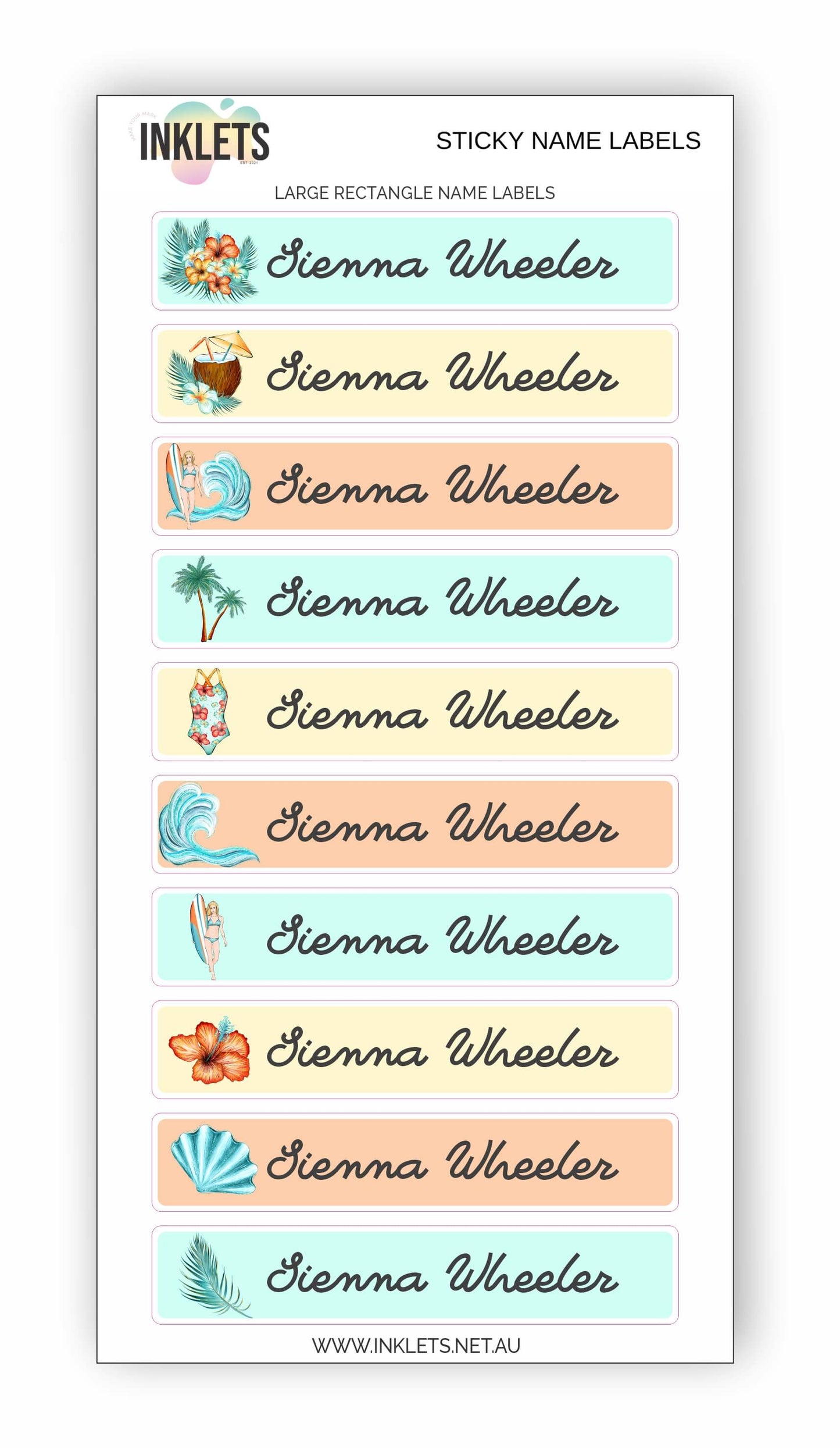 Surf Girl Name Label Bundle