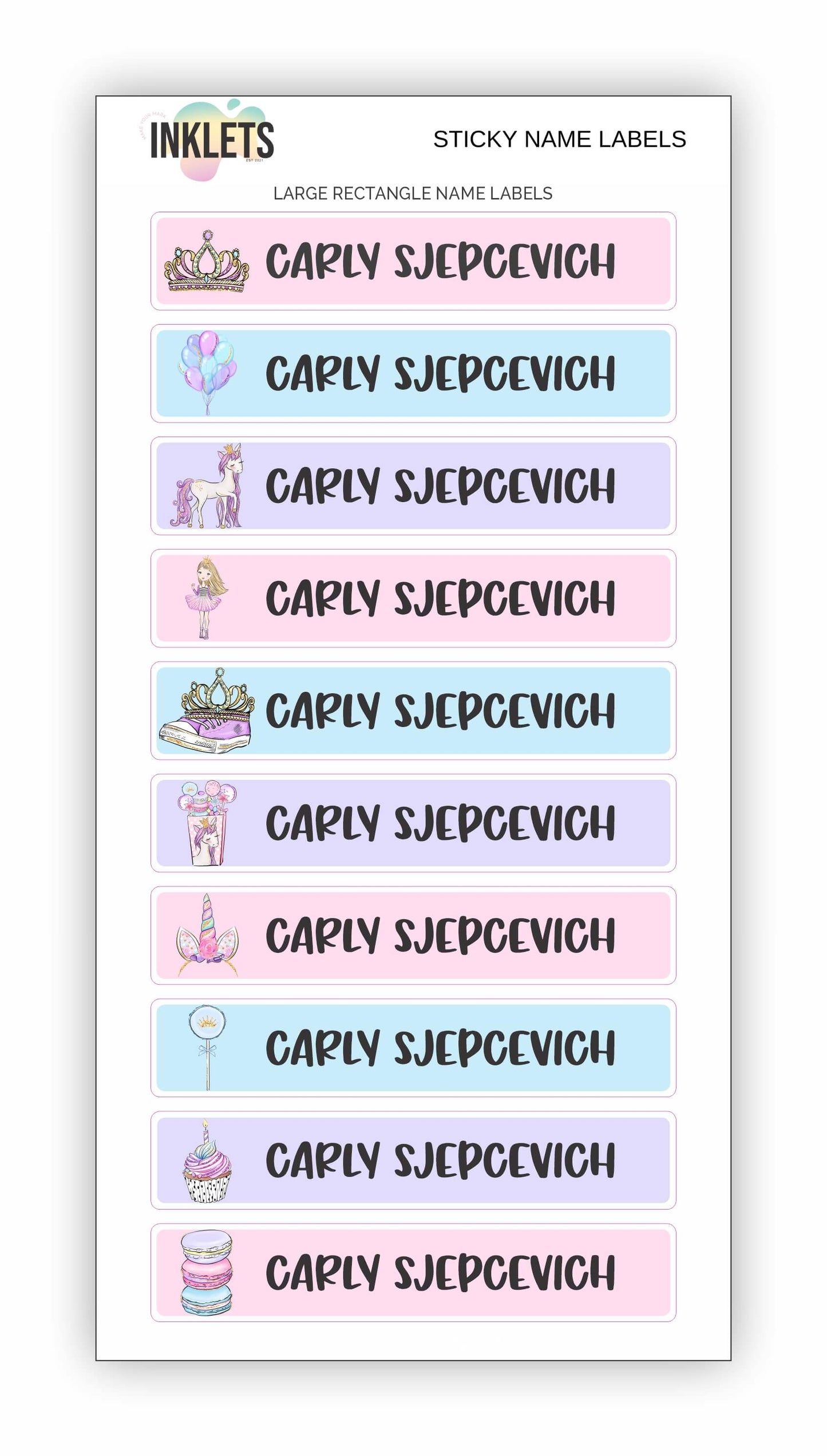 Unicorn Candy Name Label Bundle