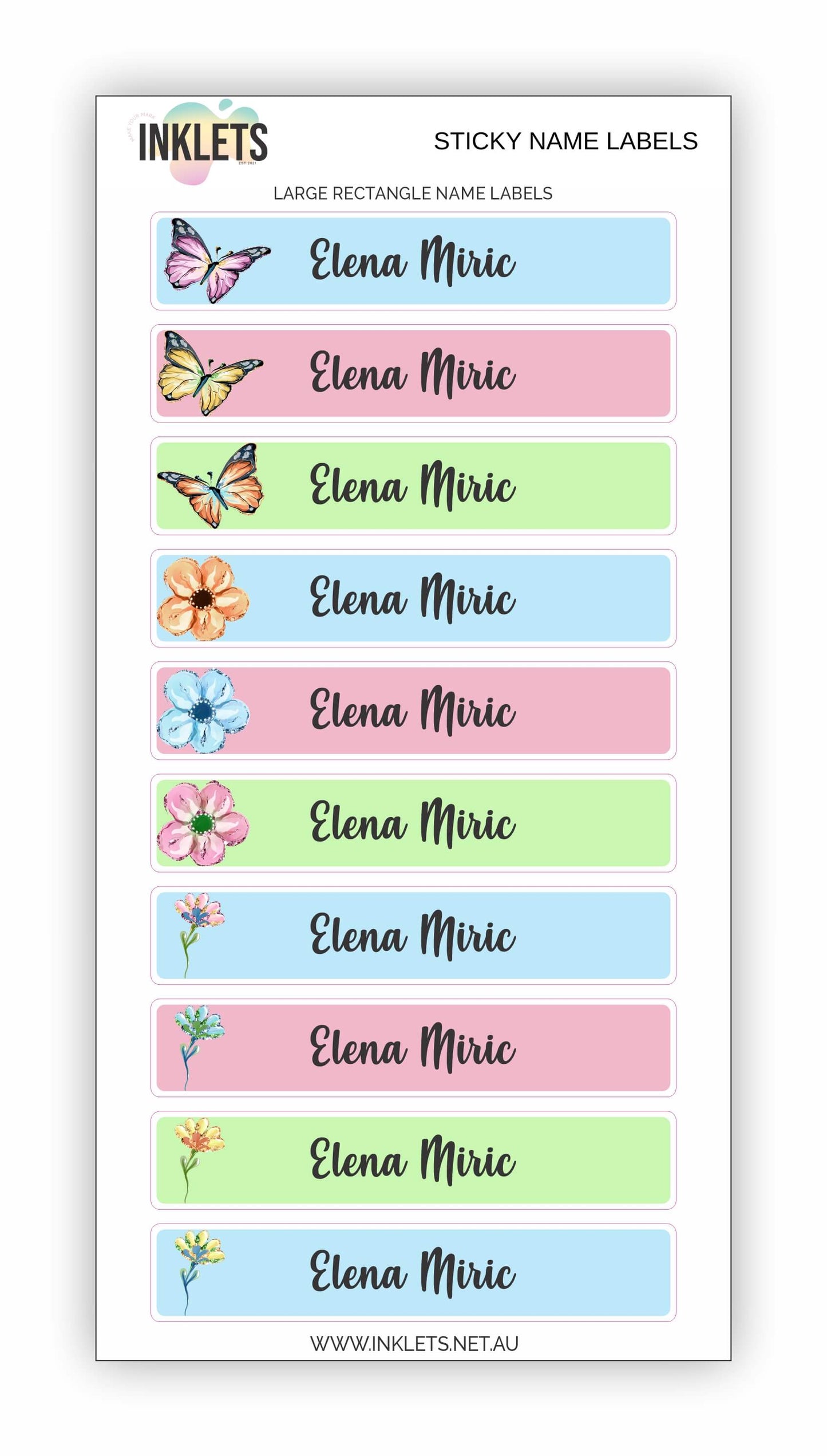 Butterflies Name Label Bundle