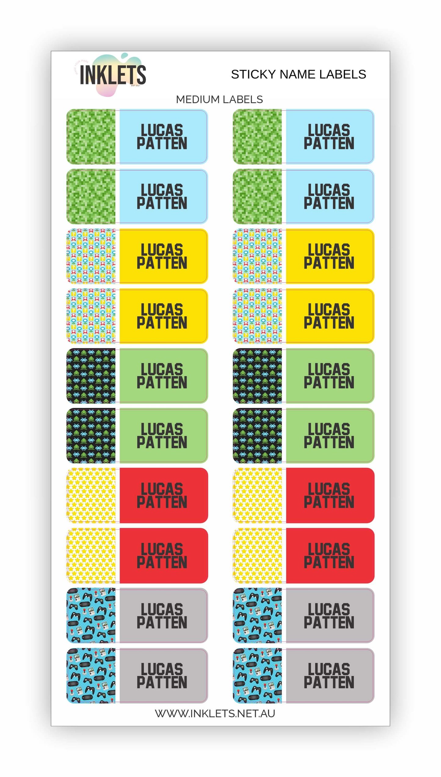 Gamer Boy Name Label Bundle