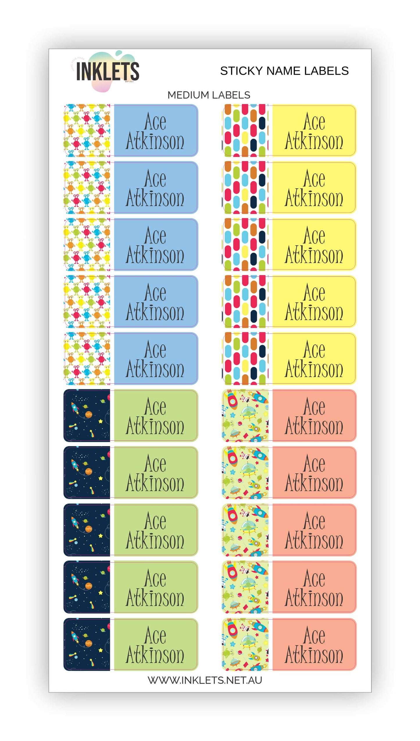 Space Blast Name Label Bundle