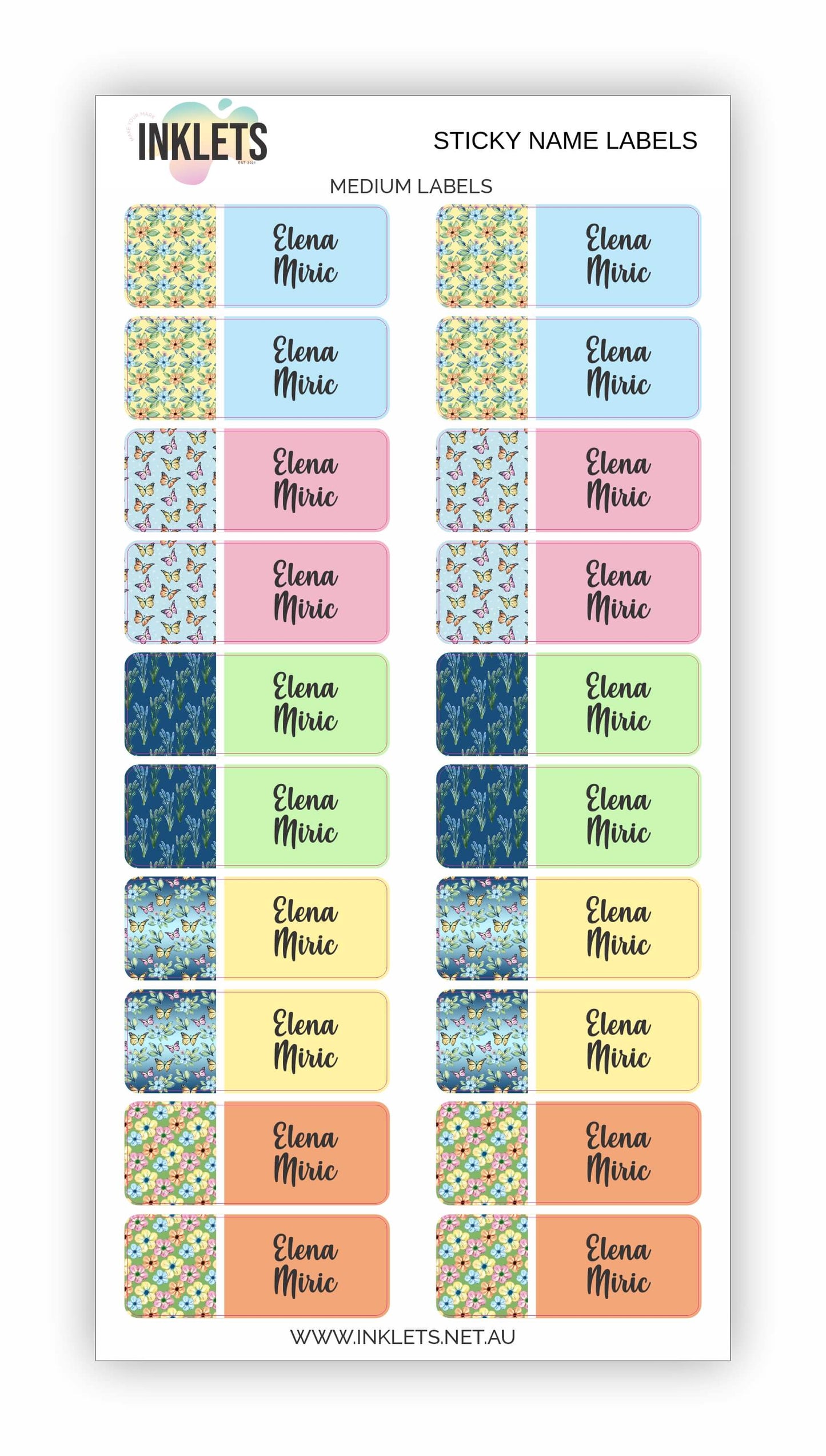 Butterflies Name Label Bundle