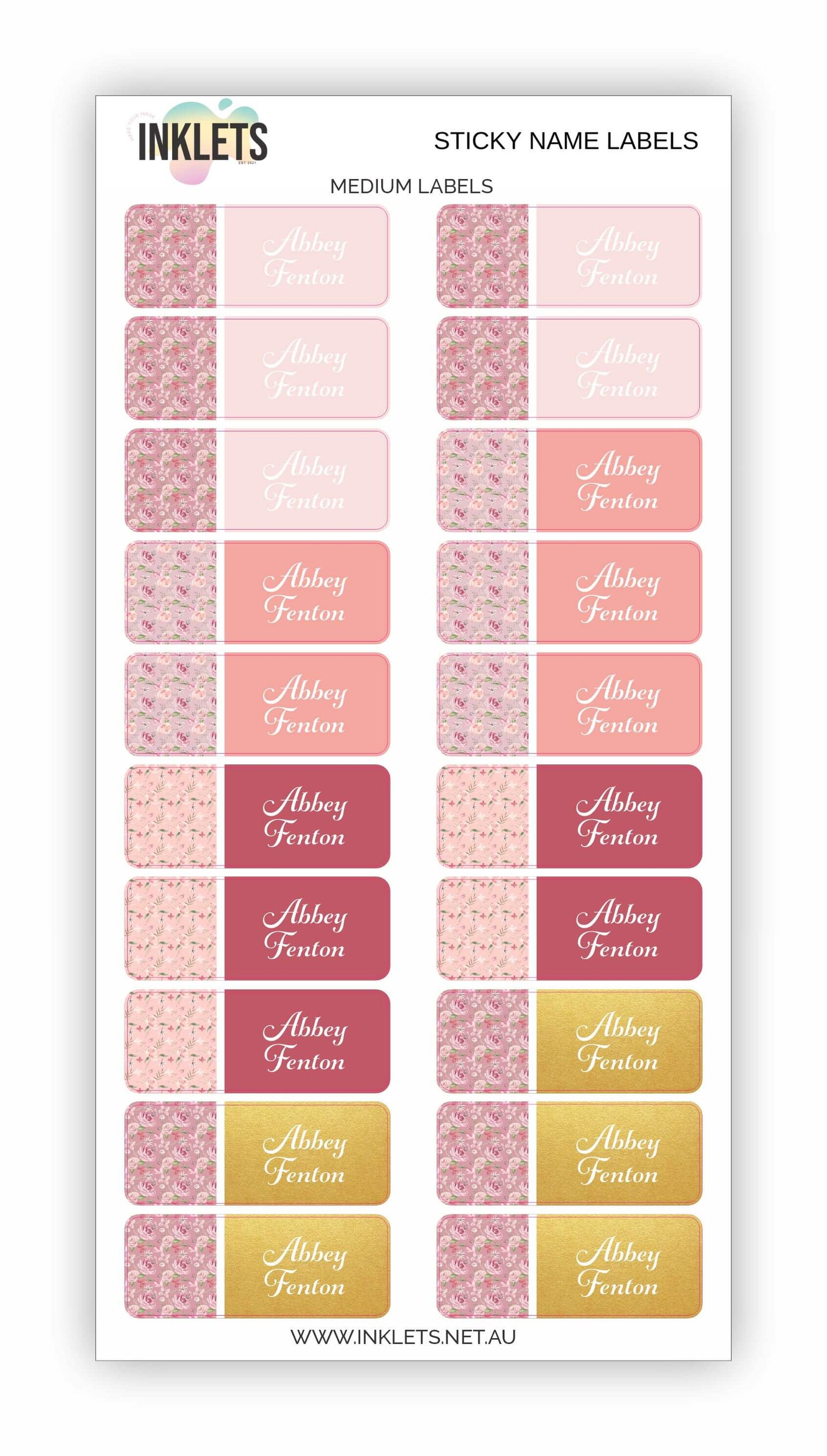 Blush Floral Name Label Bundle