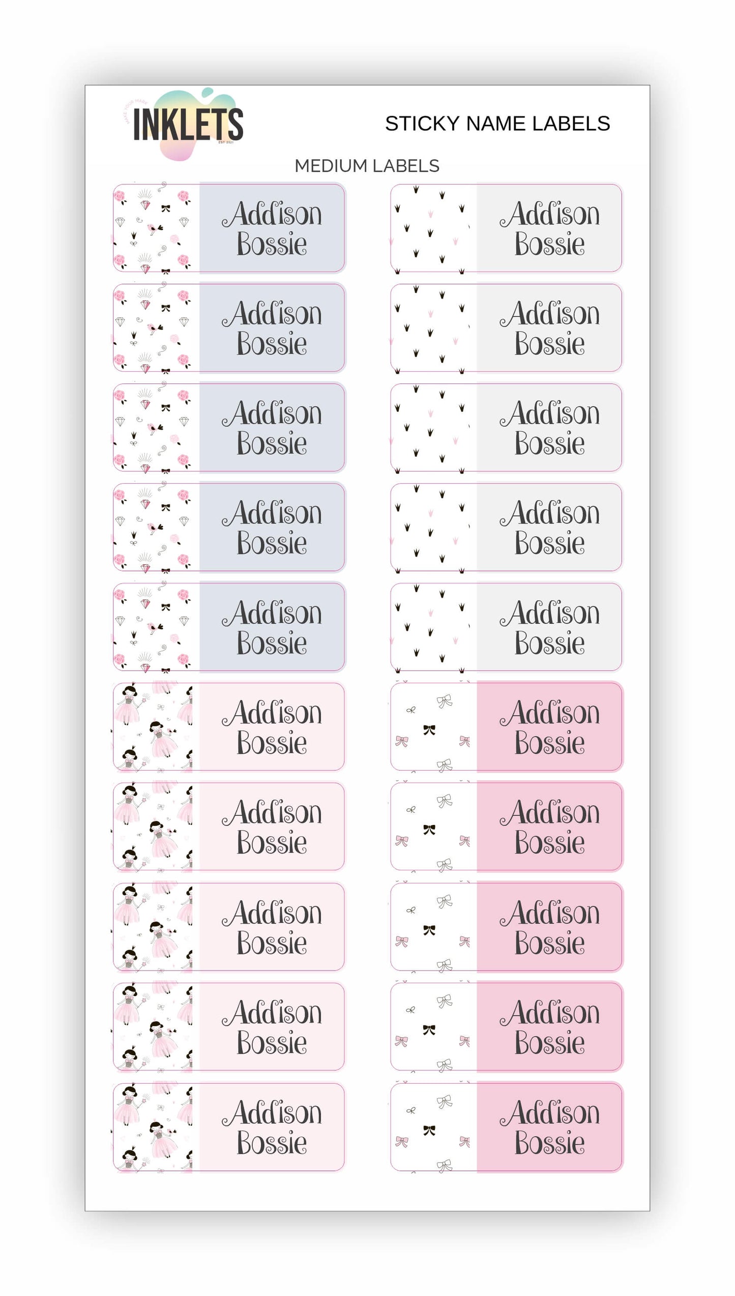 Scandi Princess Name Label Bundle
