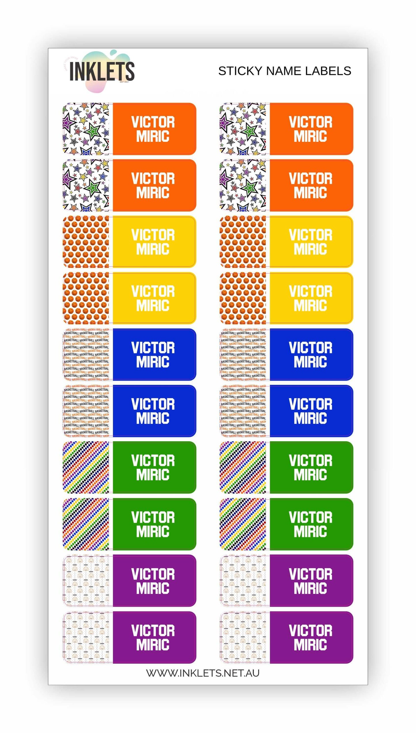 Basketball Name Label Bundle