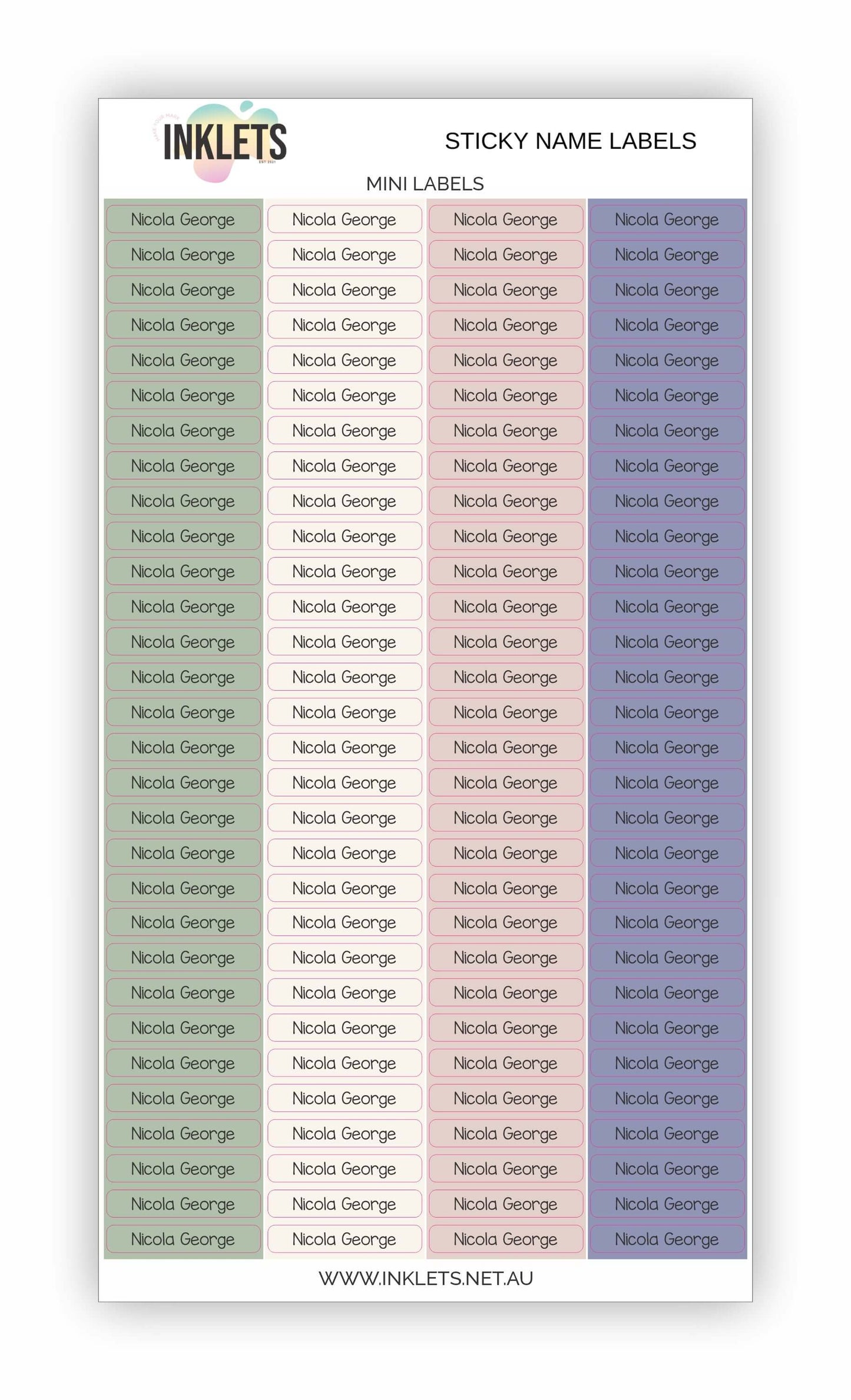 Australian Abstract Name Label Bundle