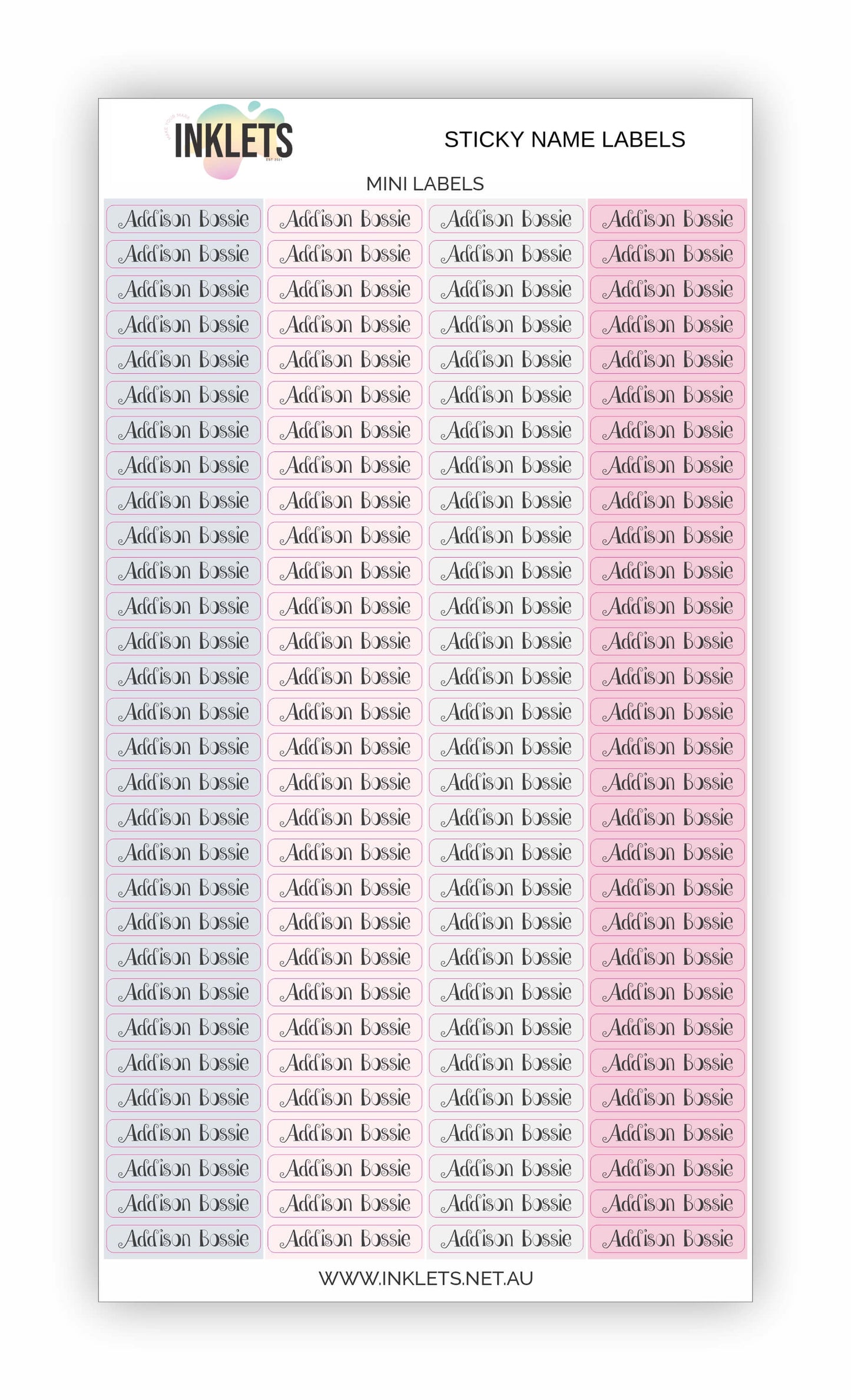 Scandi Princess Name Label Bundle