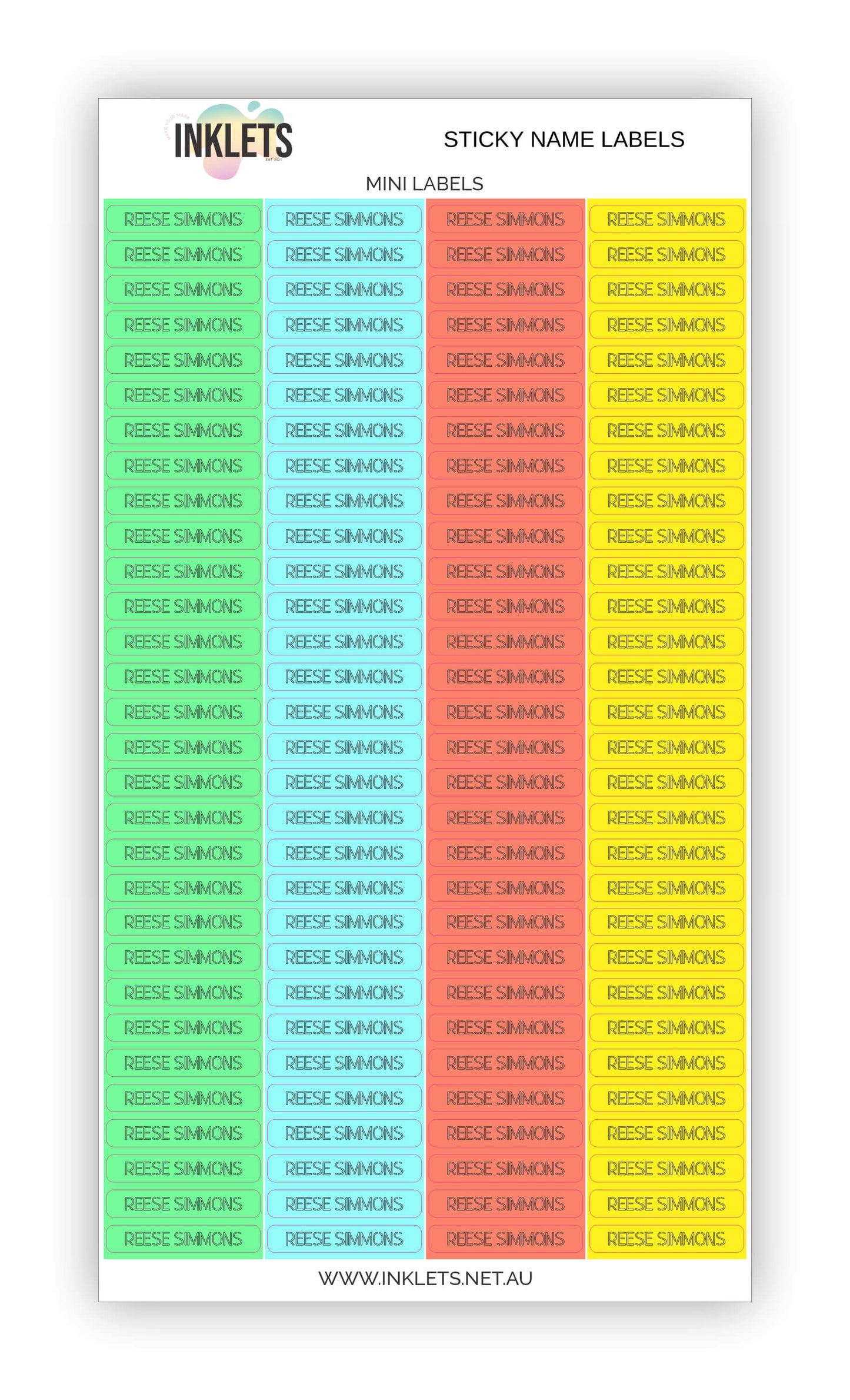 Neon Space Name Label Bundle