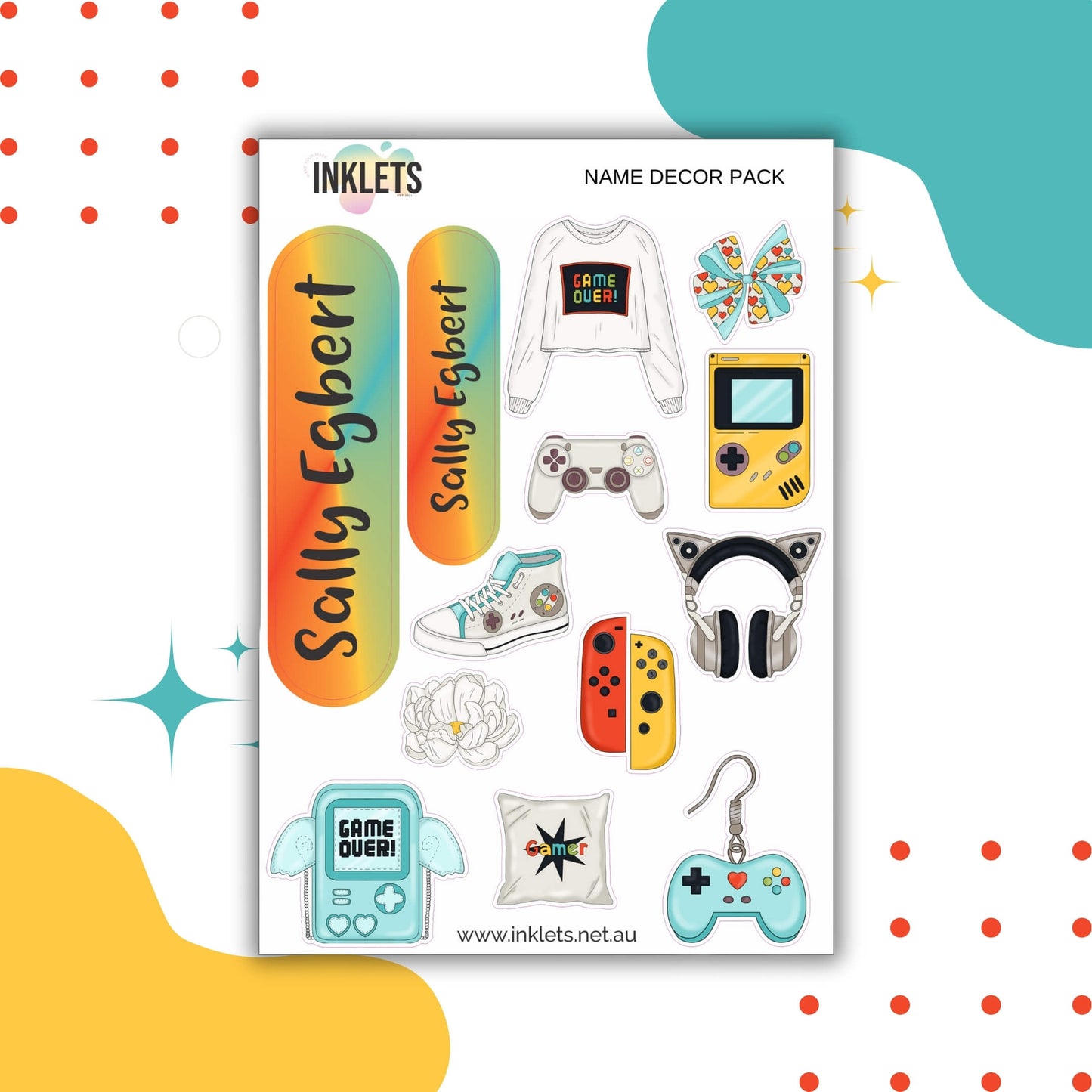 Gamer Girl Name Decor Sheets