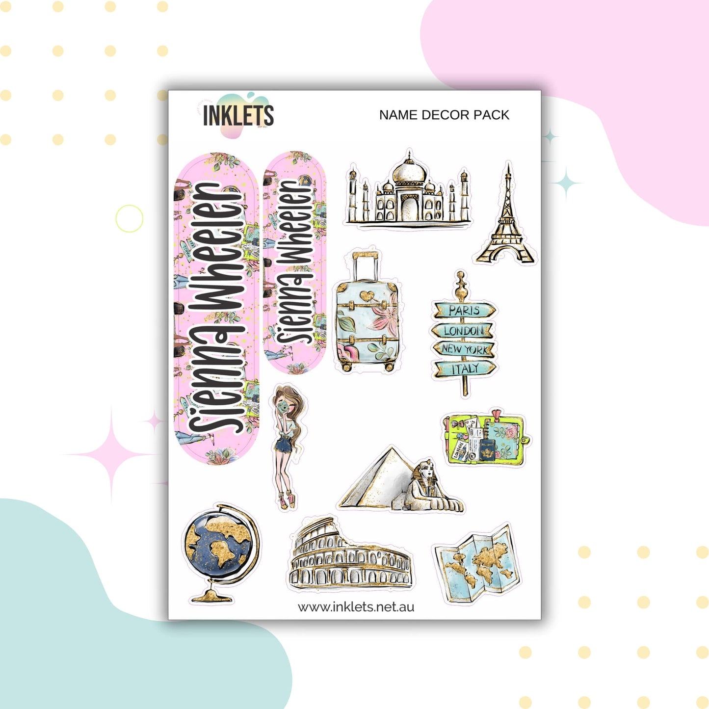 Wanderlust Name Decor Sheets