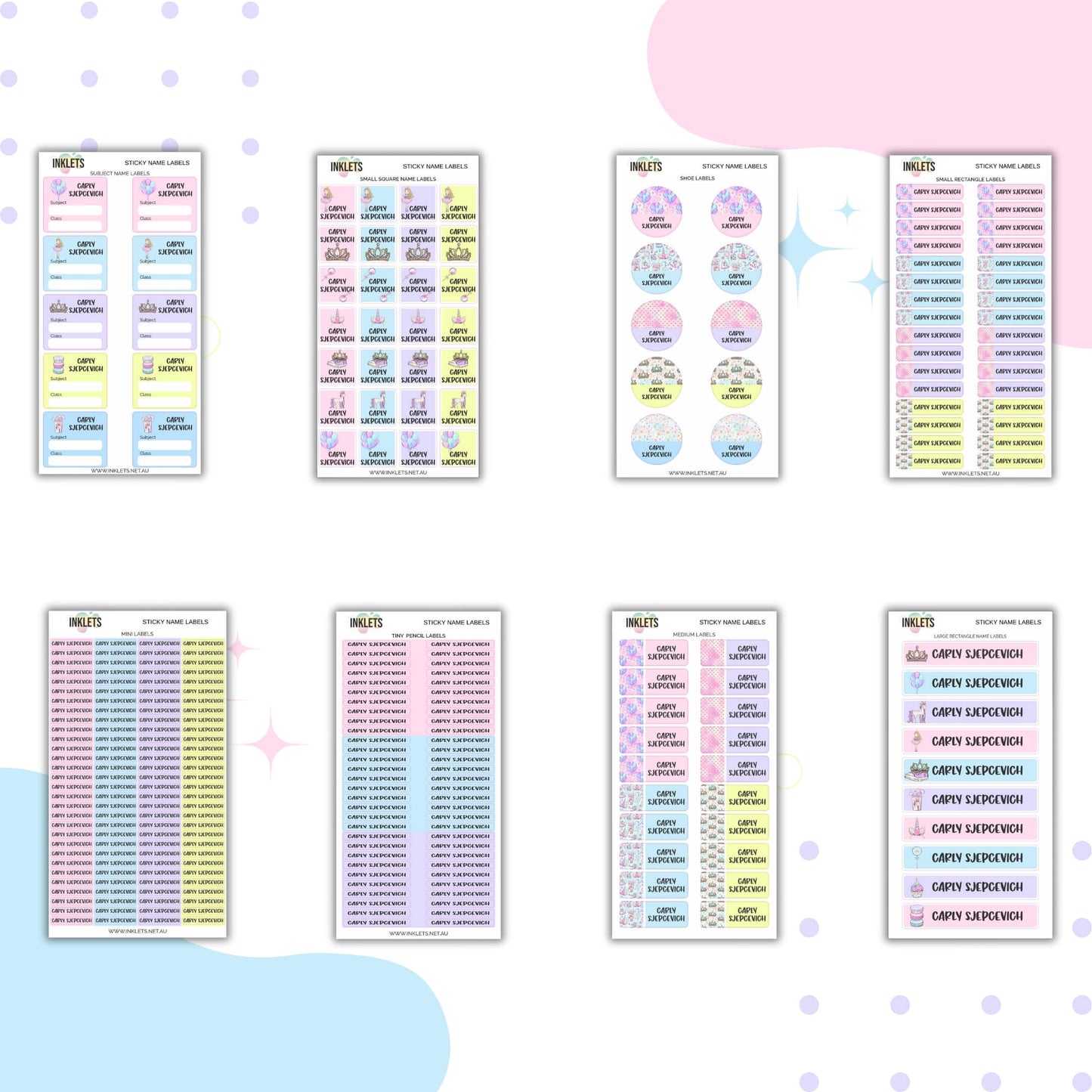 Unicorn Candy Name Label Bundle