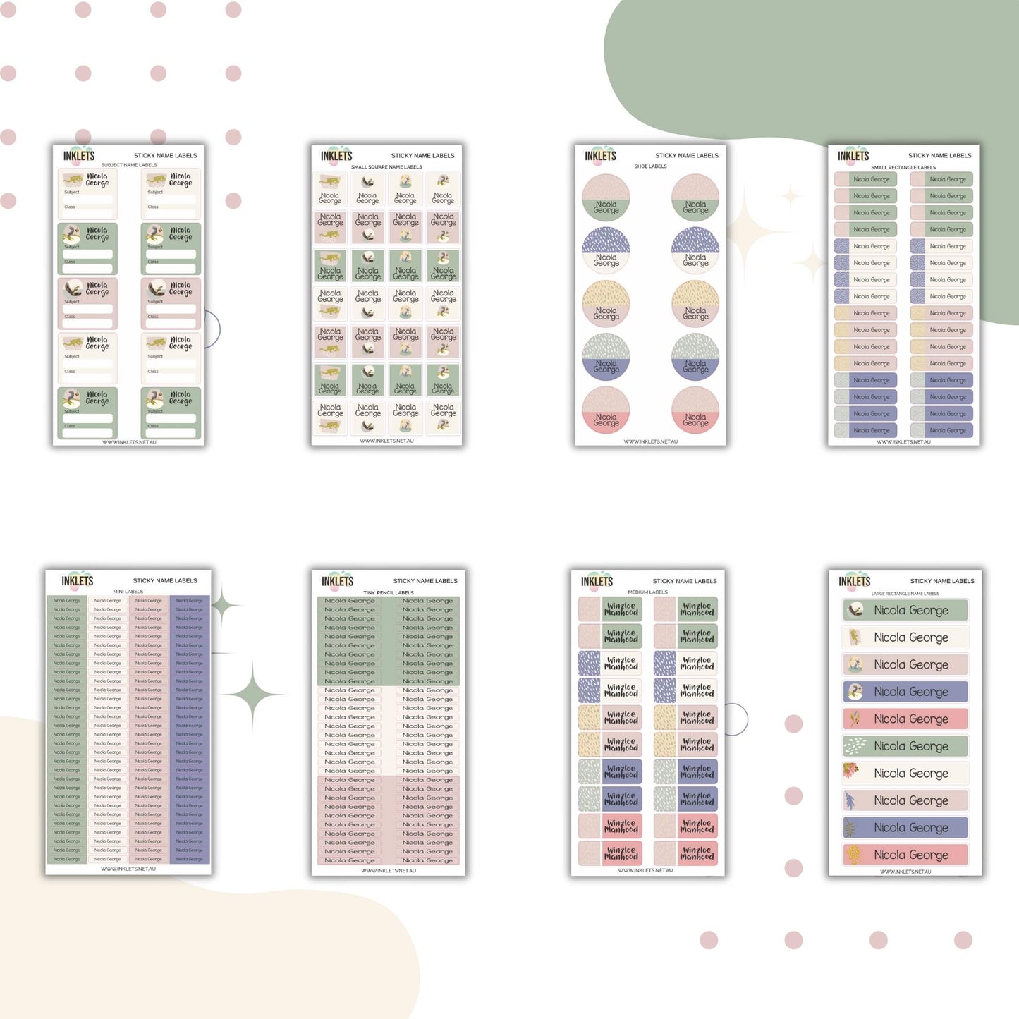 Australian Abstract Name Label Bundle
