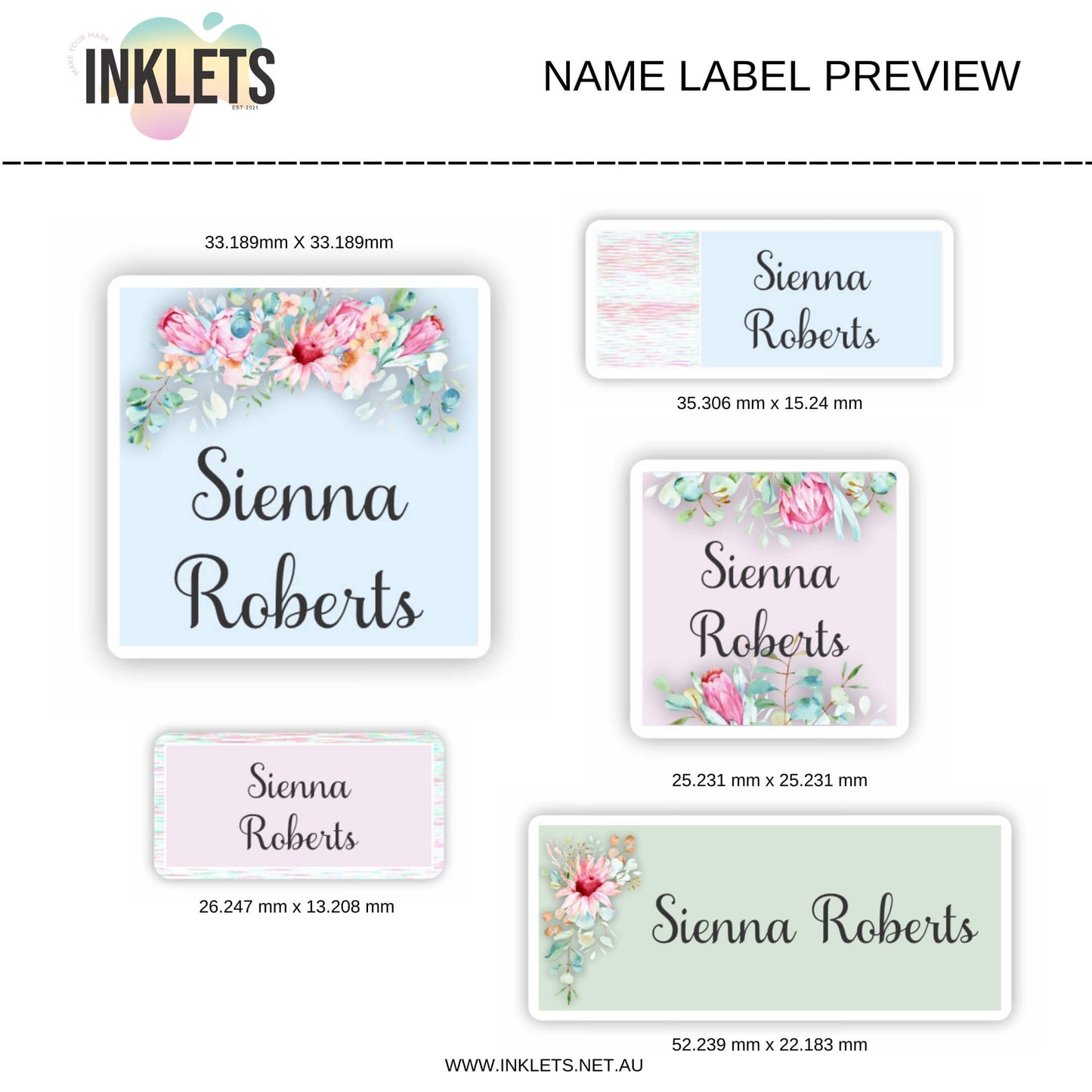 Protea Symphony Name Label Sheet