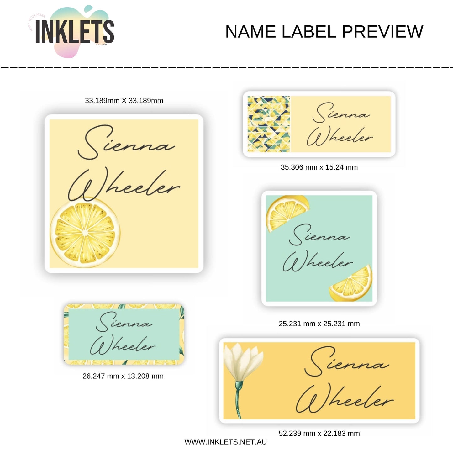 Lemonade Name Label Sheet