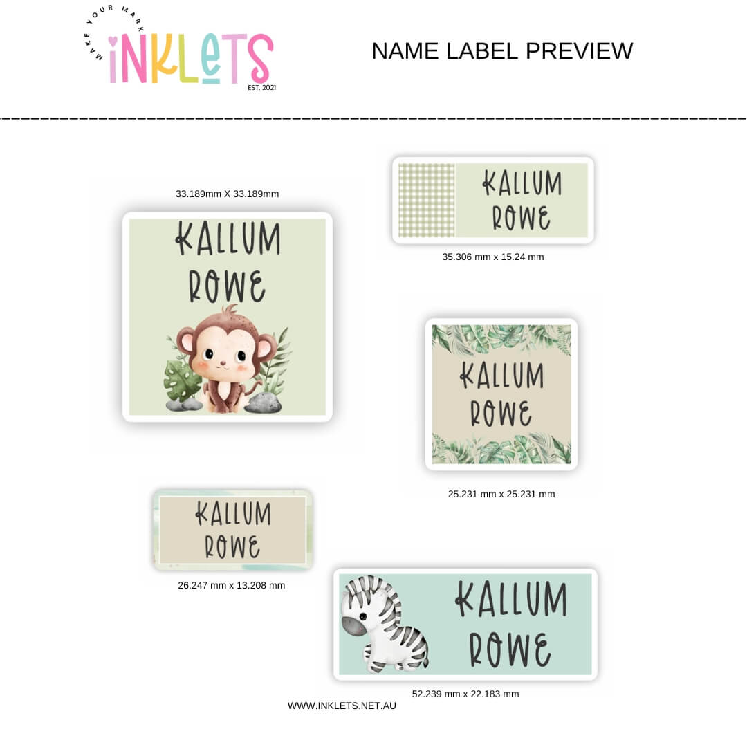 Colourful planner stickers in various shapes and sizes, featuring a Jungle theme with soft hues for a fun, organised look