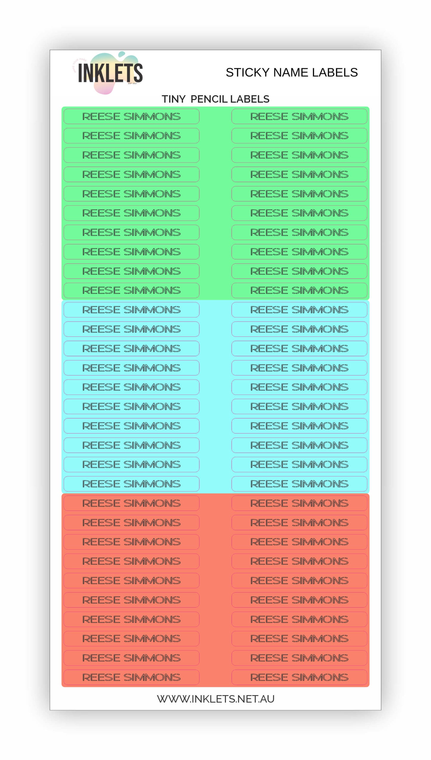 Neon Space Name Label Bundle