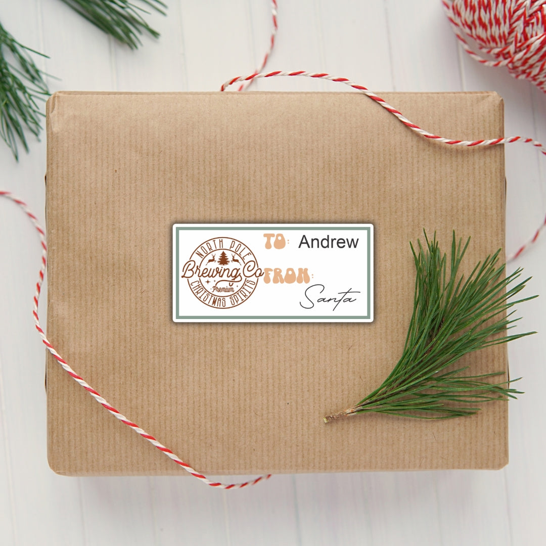 Retro Christmas Present Stickers