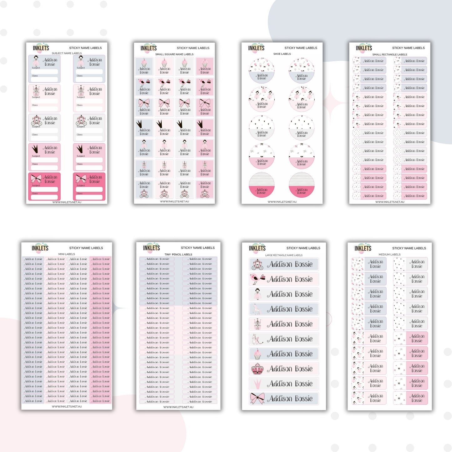 Scandi Princess Name Label Bundle