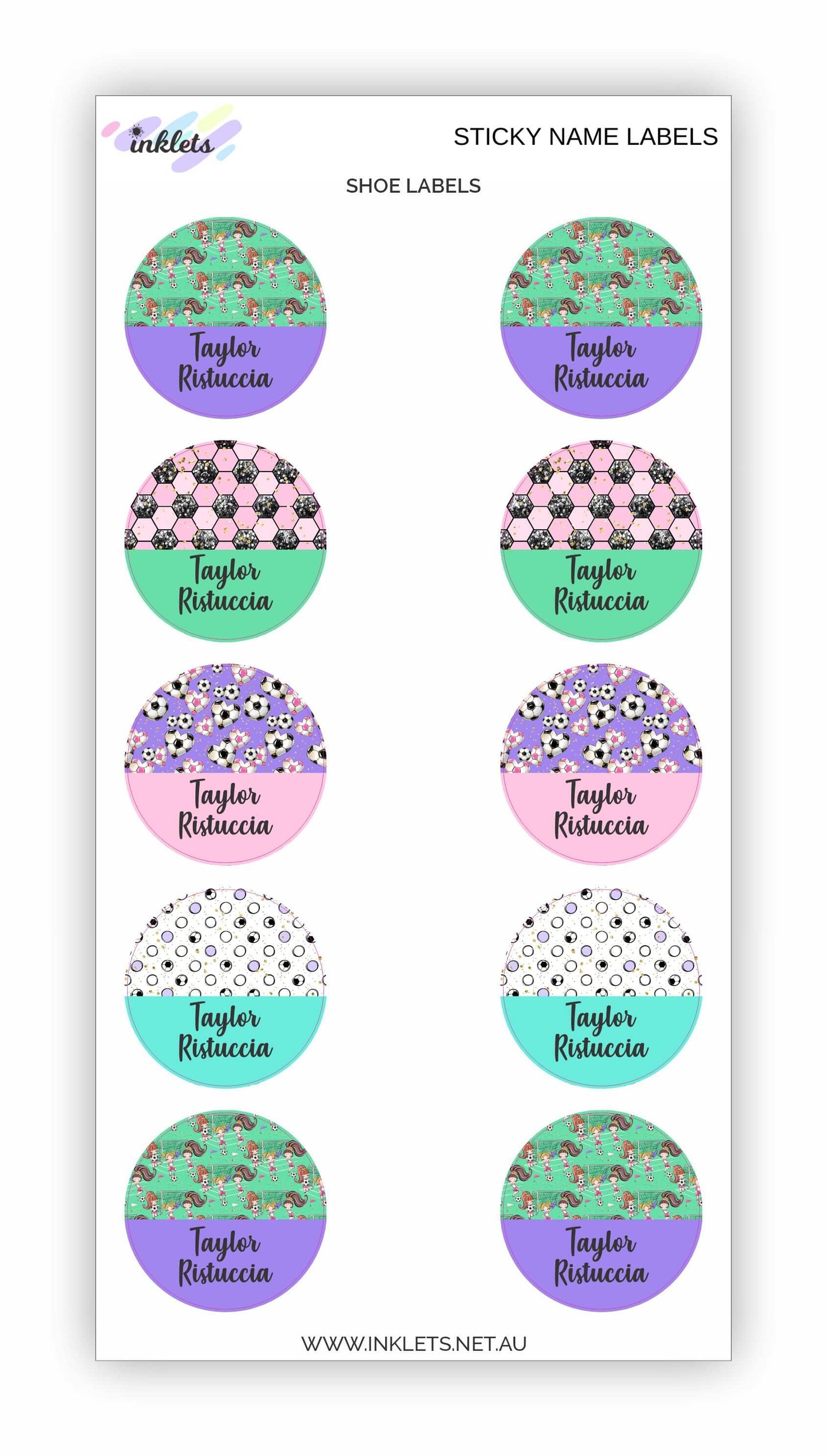 Soccer Girls Name Label Bundle