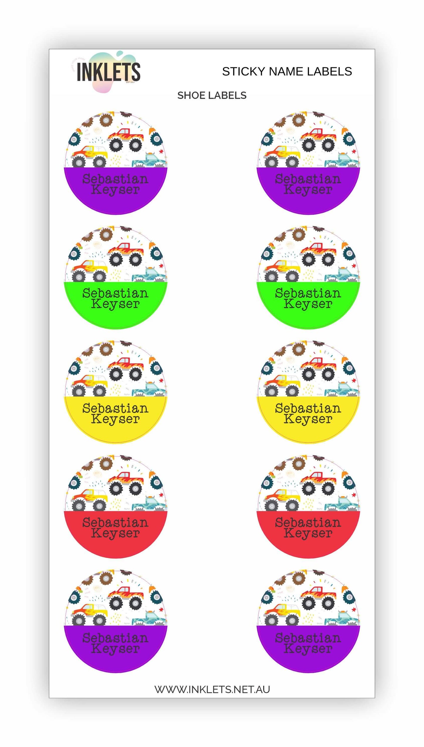 Monster Trucks Name Label Bundle
