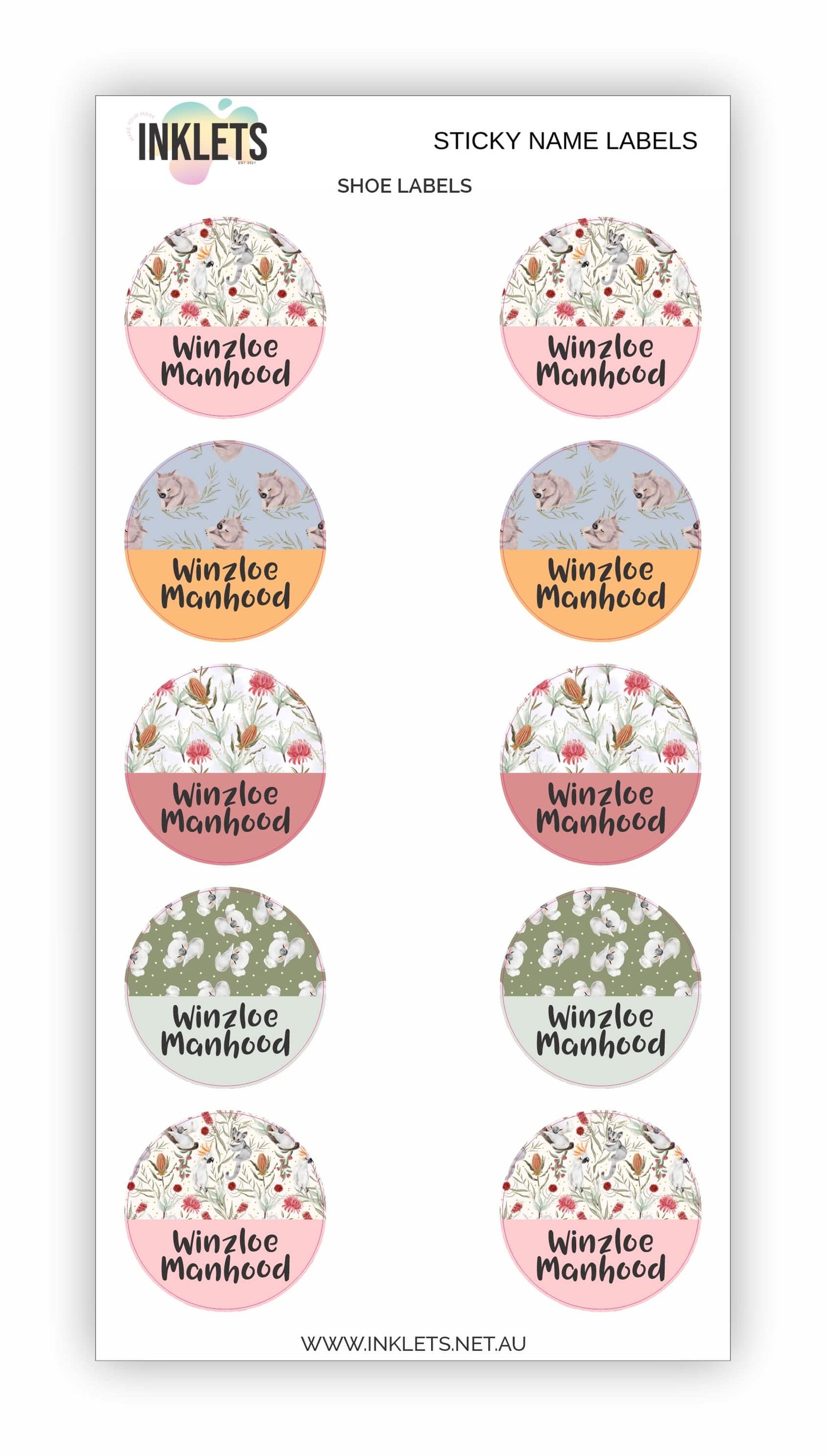 Australian Native Name Label Bundle