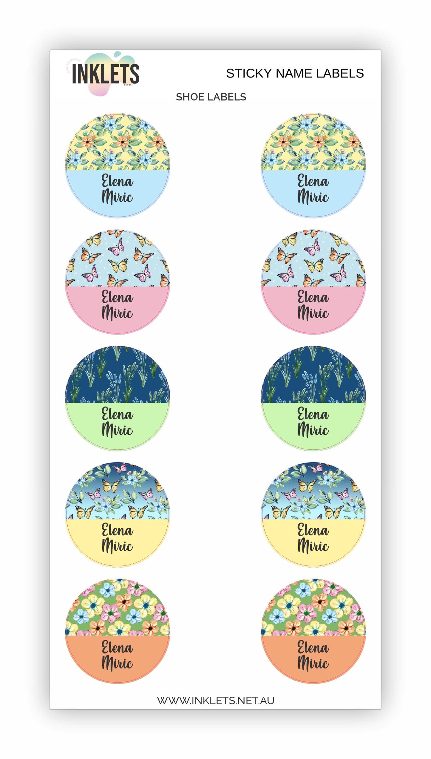 Butterflies Name Label Bundle