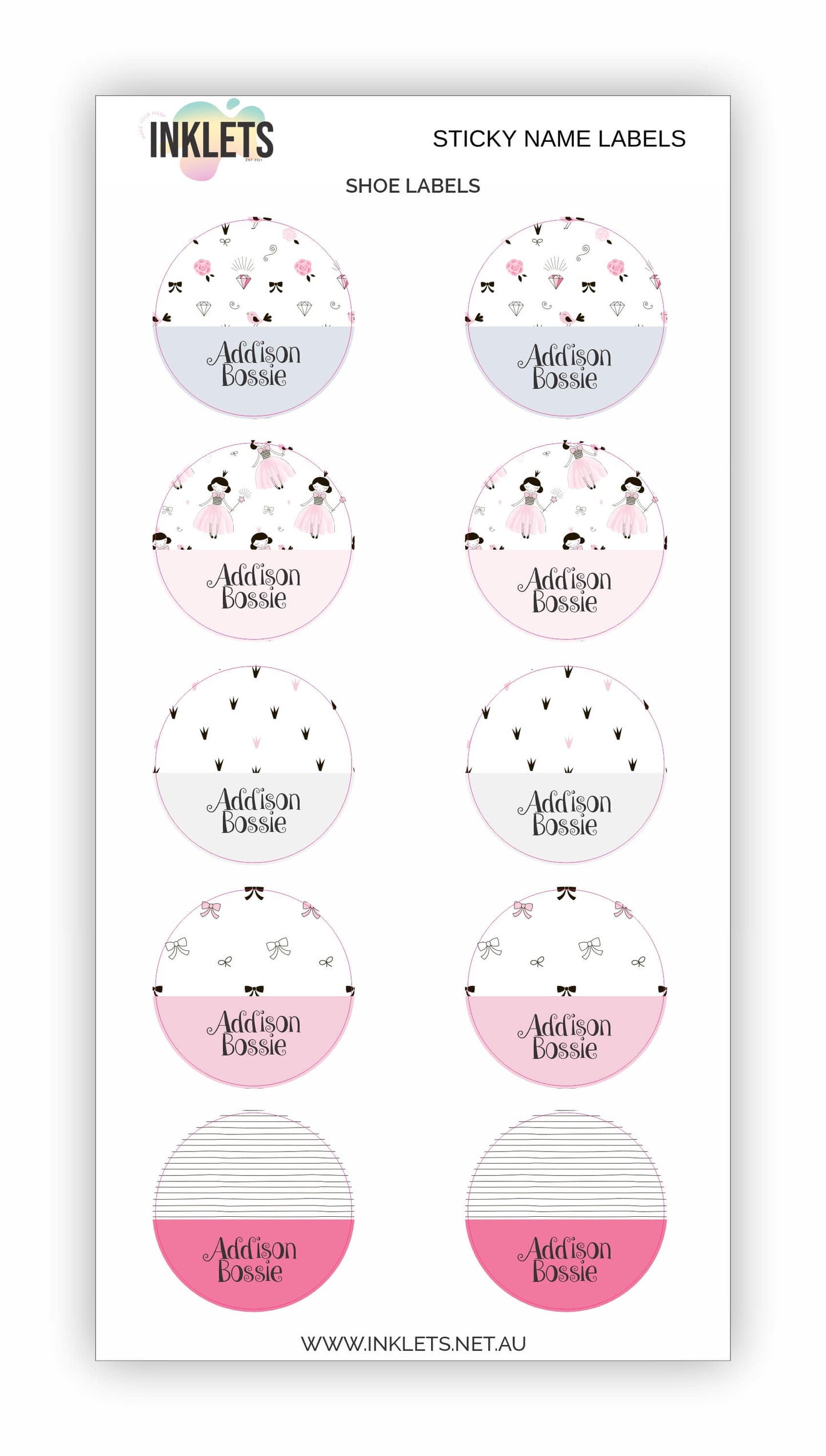 Scandi Princess Name Label Bundle