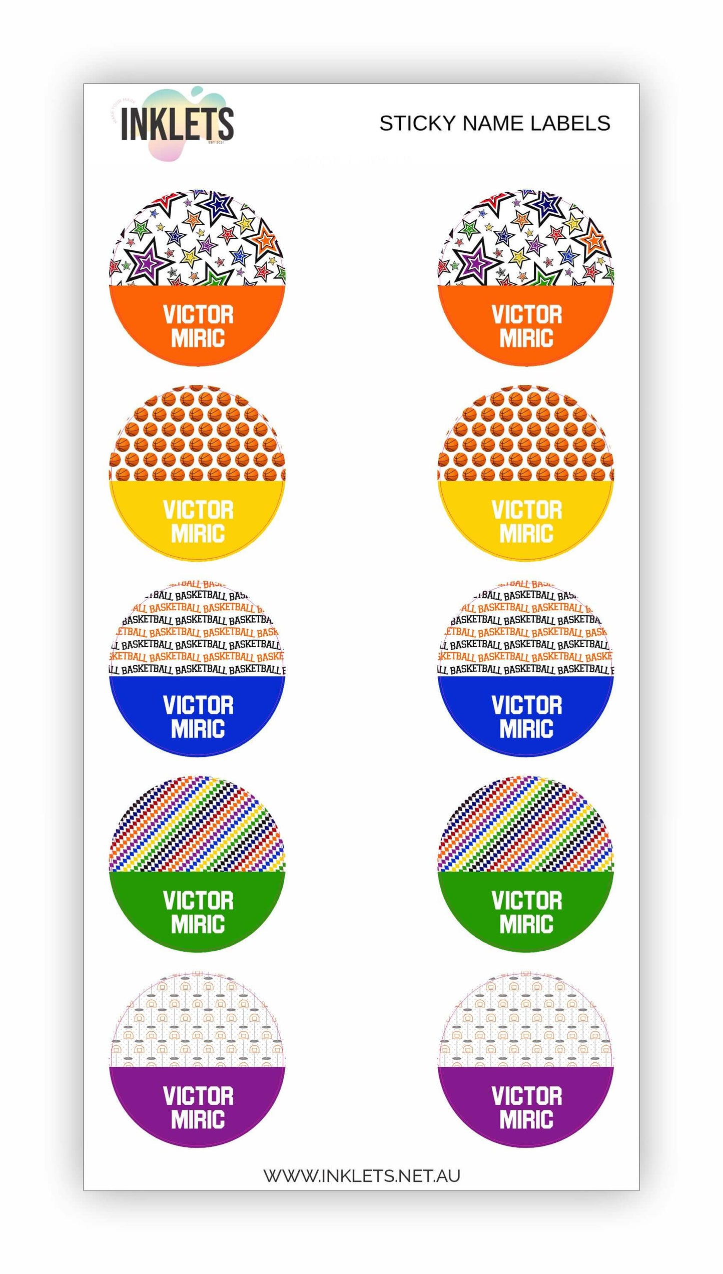 Basketball Name Label Bundle