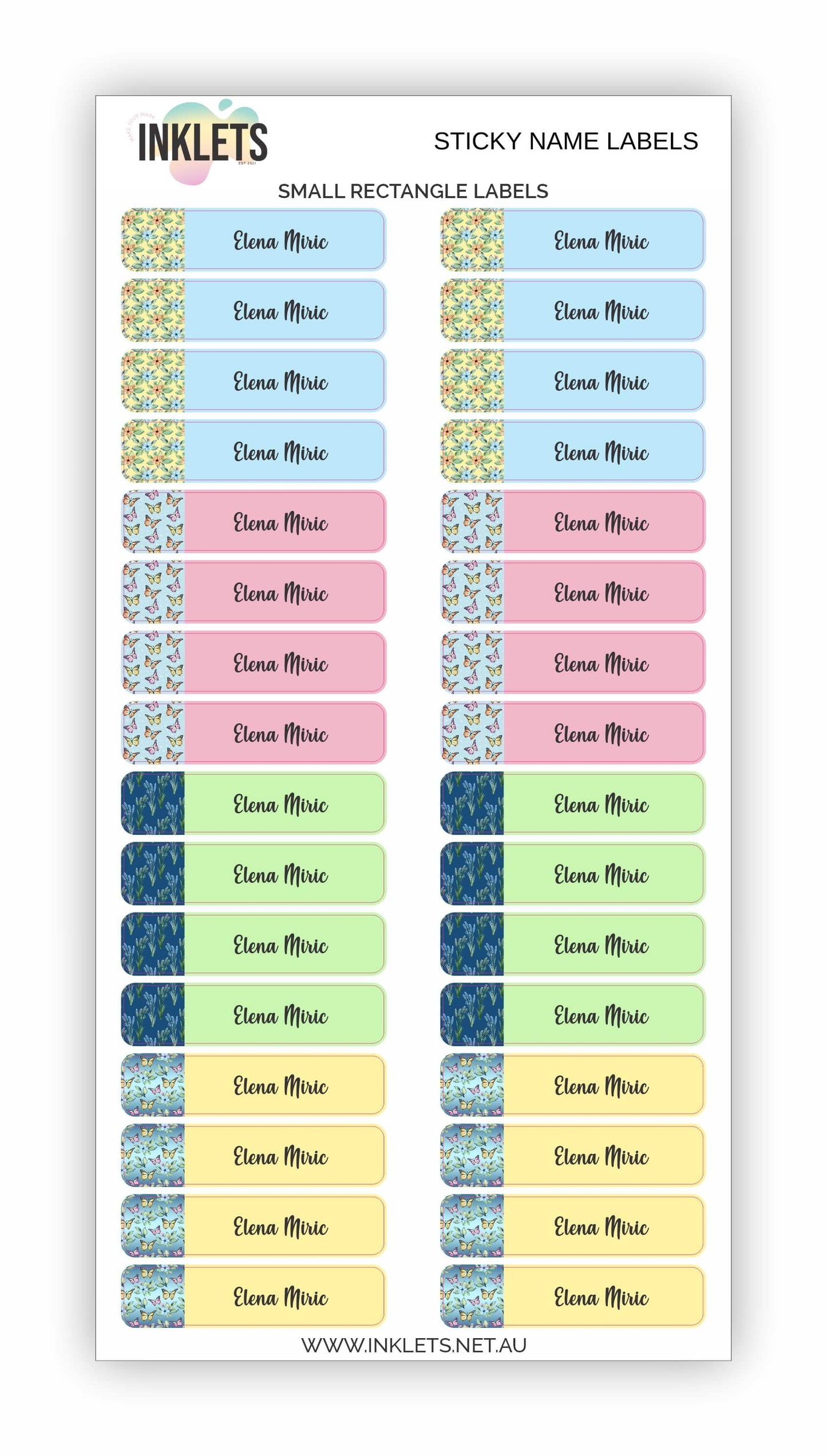 Butterflies Name Label Bundle