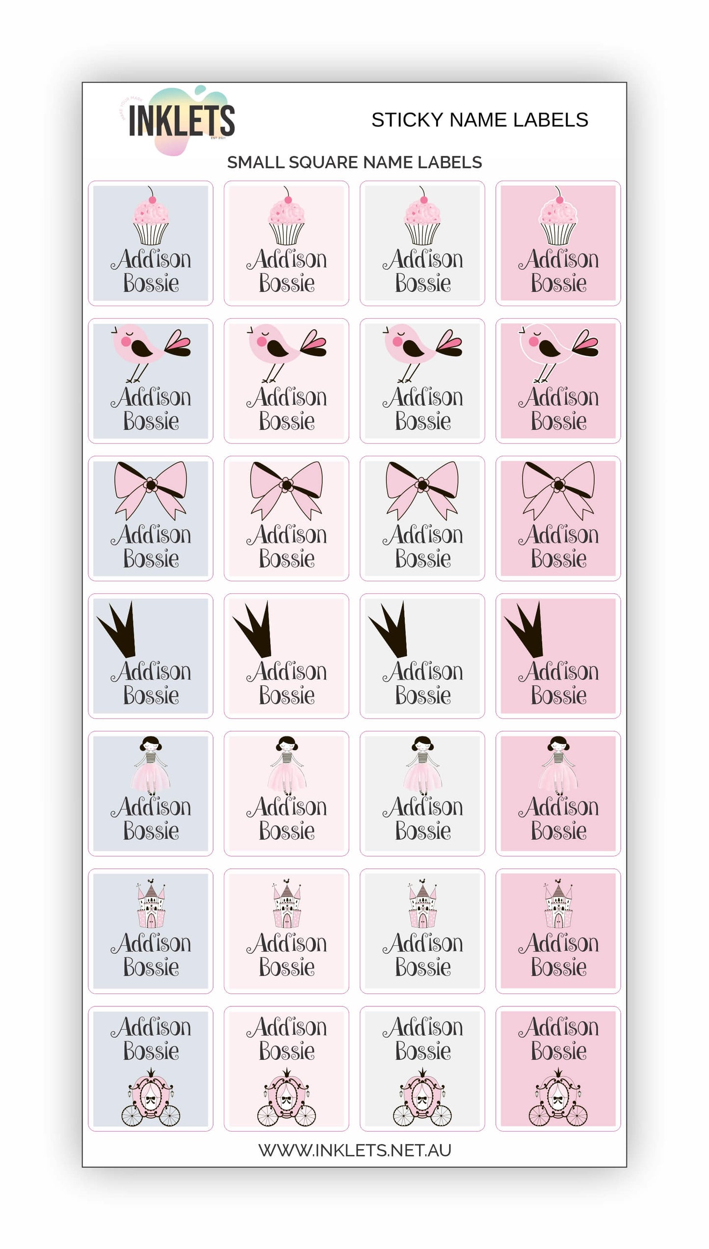 Scandi Princess Name Label Bundle