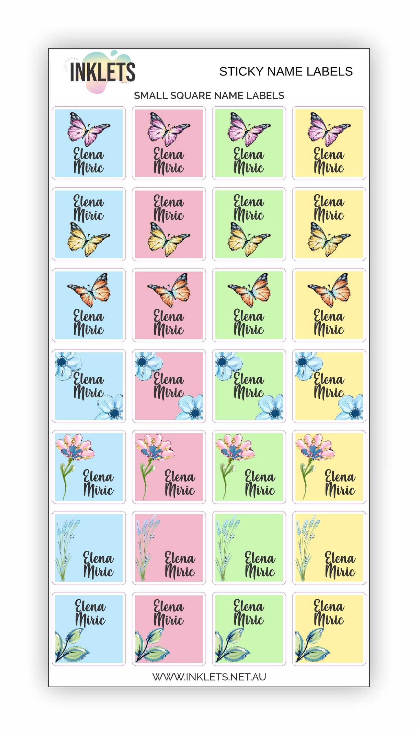 Butterflies Name Label Bundle