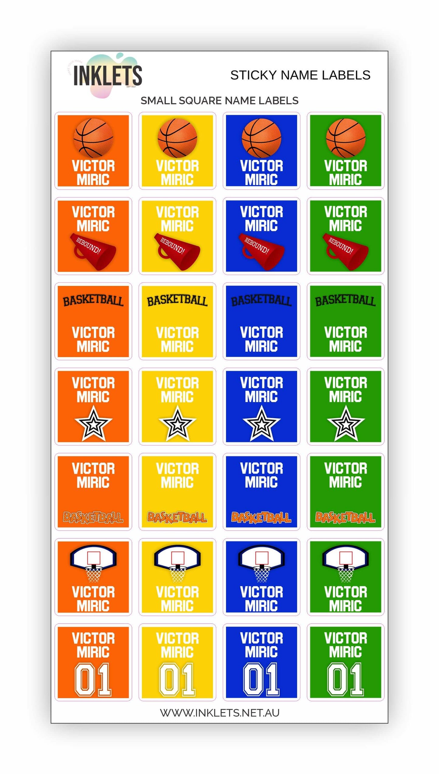 Basketball Name Label Bundle