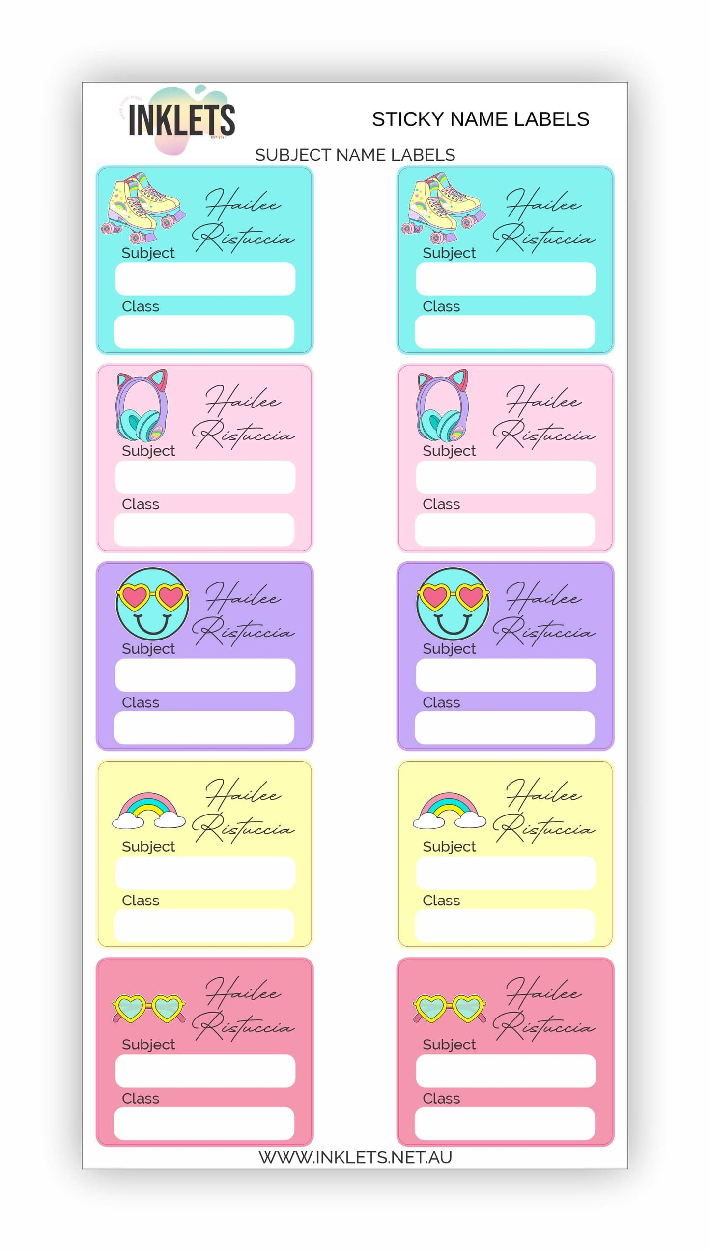 Roller Skating Name Label Bundle