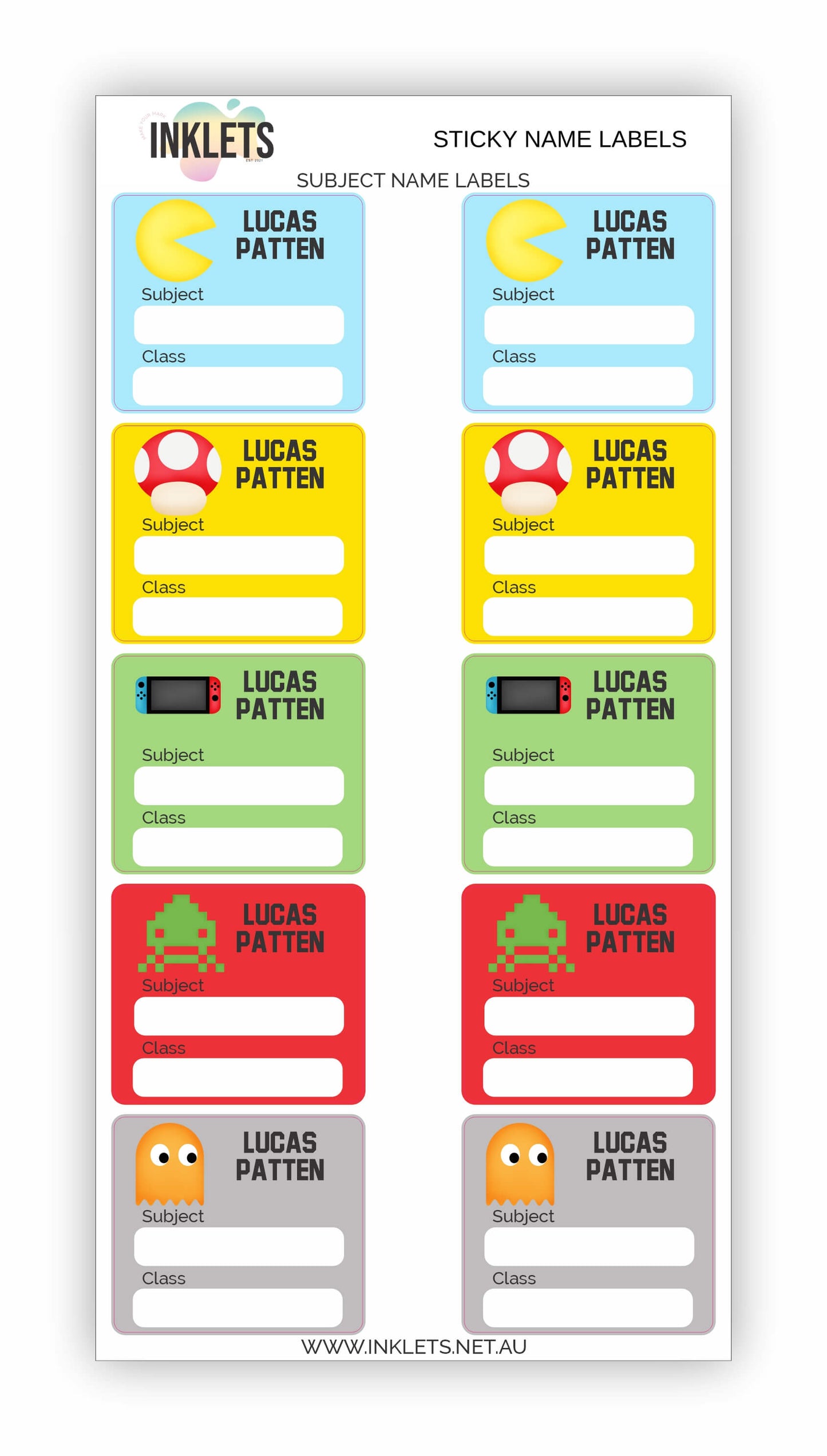 Gamer Boy Name Label Bundle