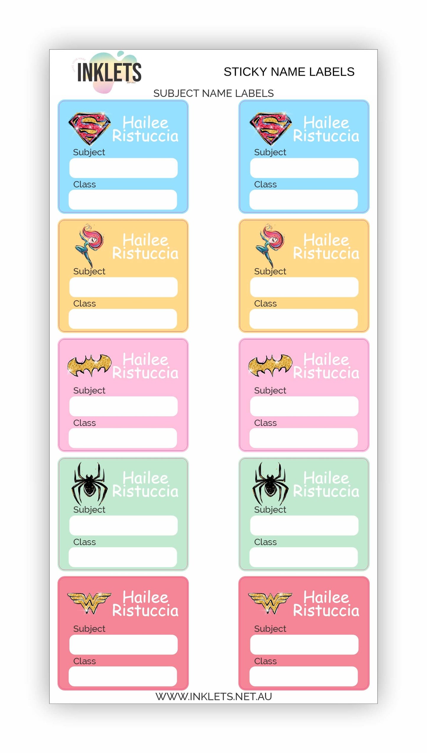 Supergirlz Name Label Bundle