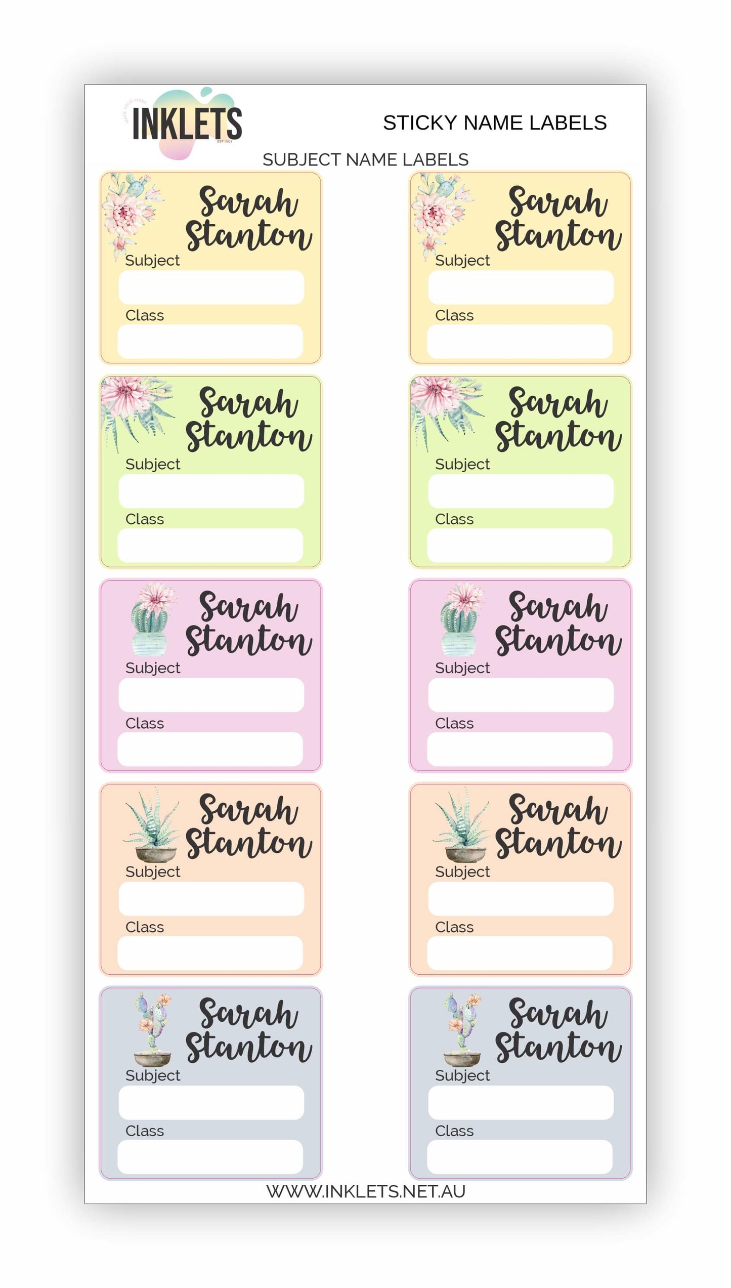Succulents Name Label Bundle