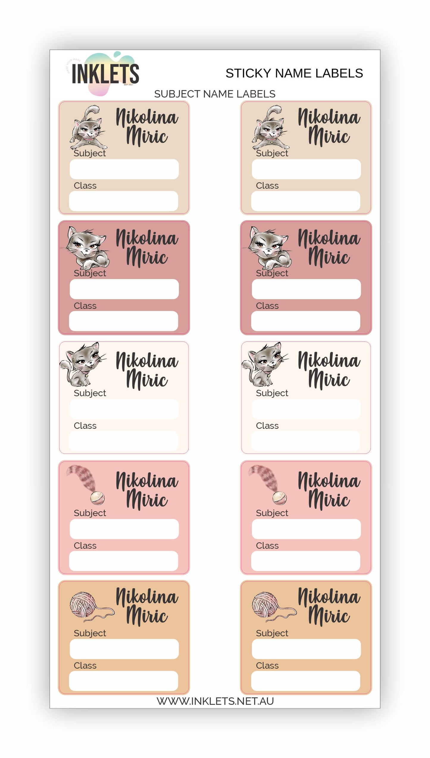 Cats Name Label Bundle