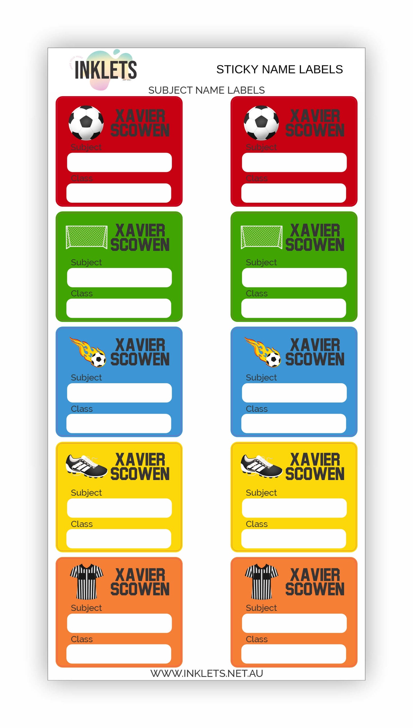 Soccer Name Label Bundle