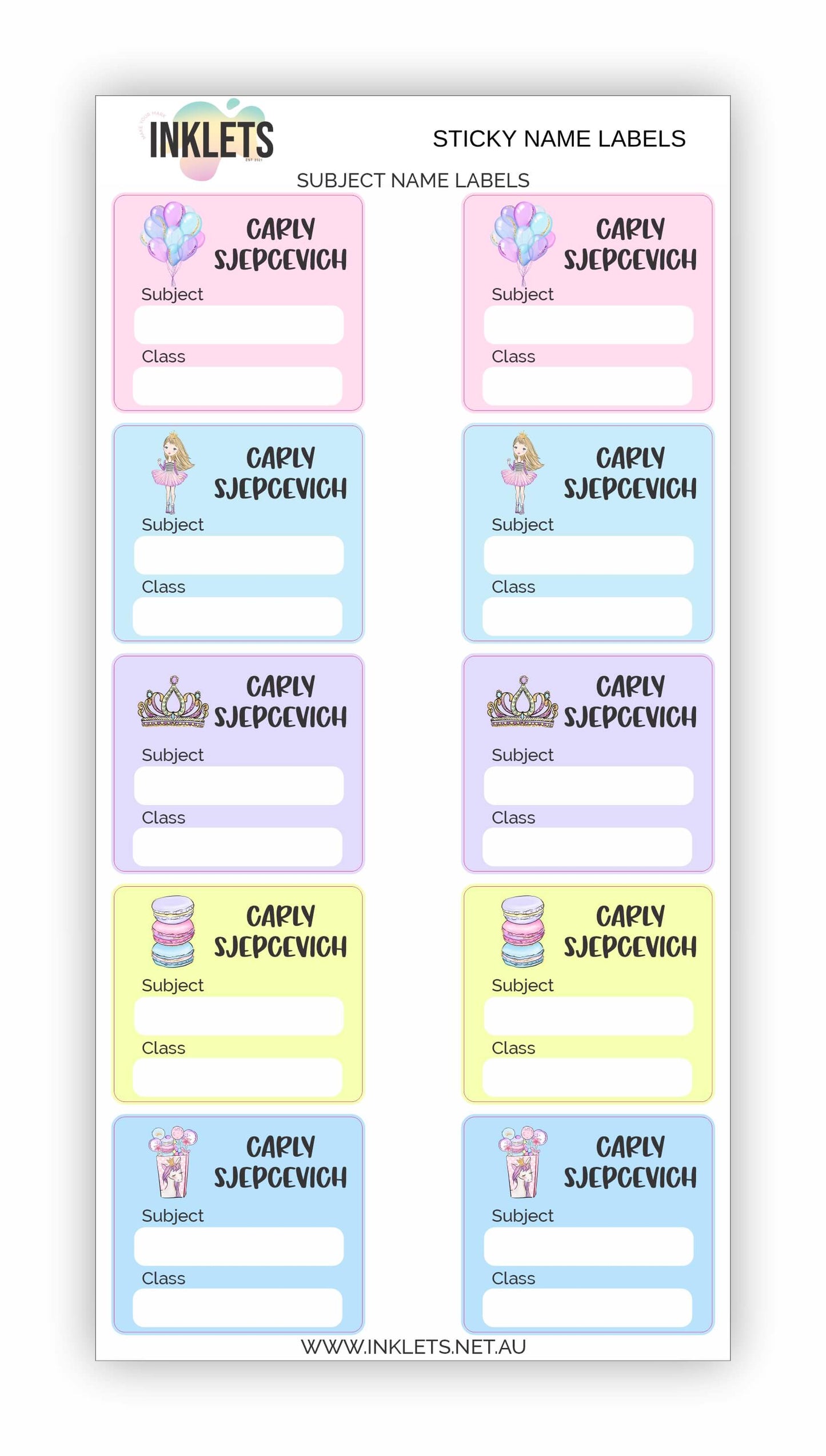 Unicorn Candy Name Label Bundle