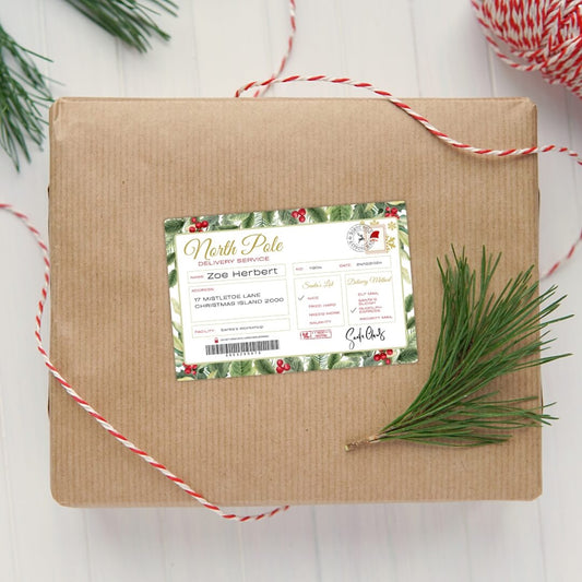 Mistletoe Personalised Christmas Delivery Stickers
