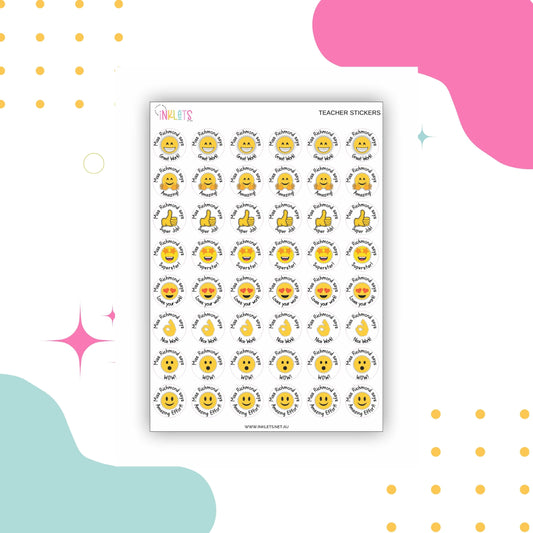 Emoji Teacher Merit Stickers