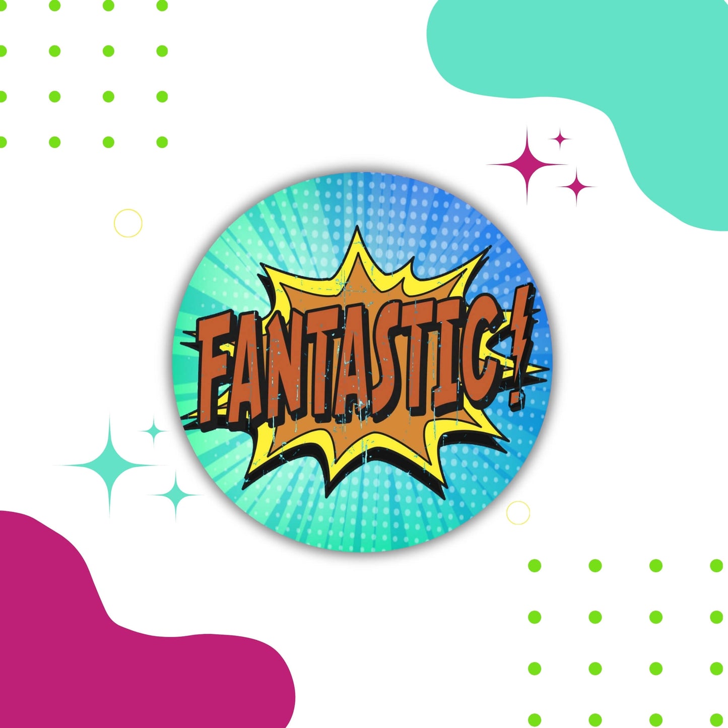 Comic Teacher Merit Stickers