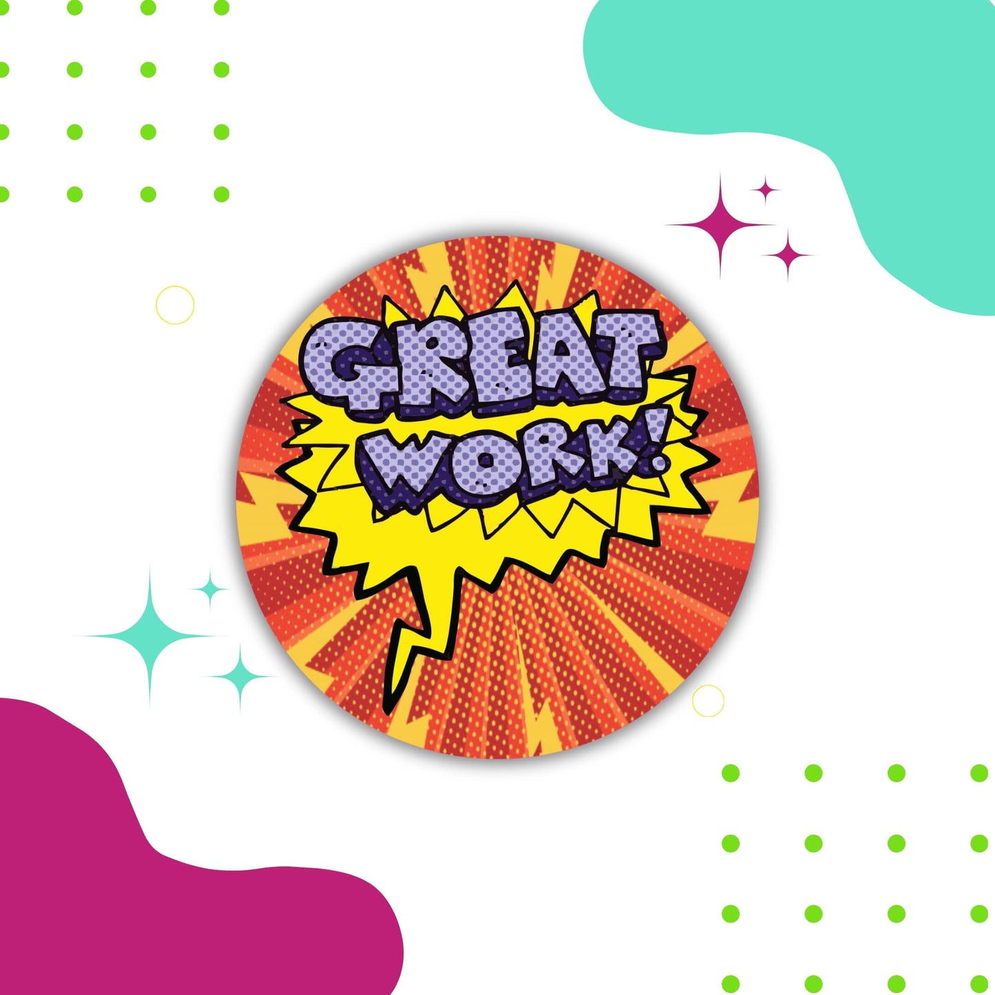 Comic Teacher Merit Stickers