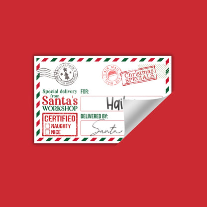 Personalised Christmas Delivery Present Stickers