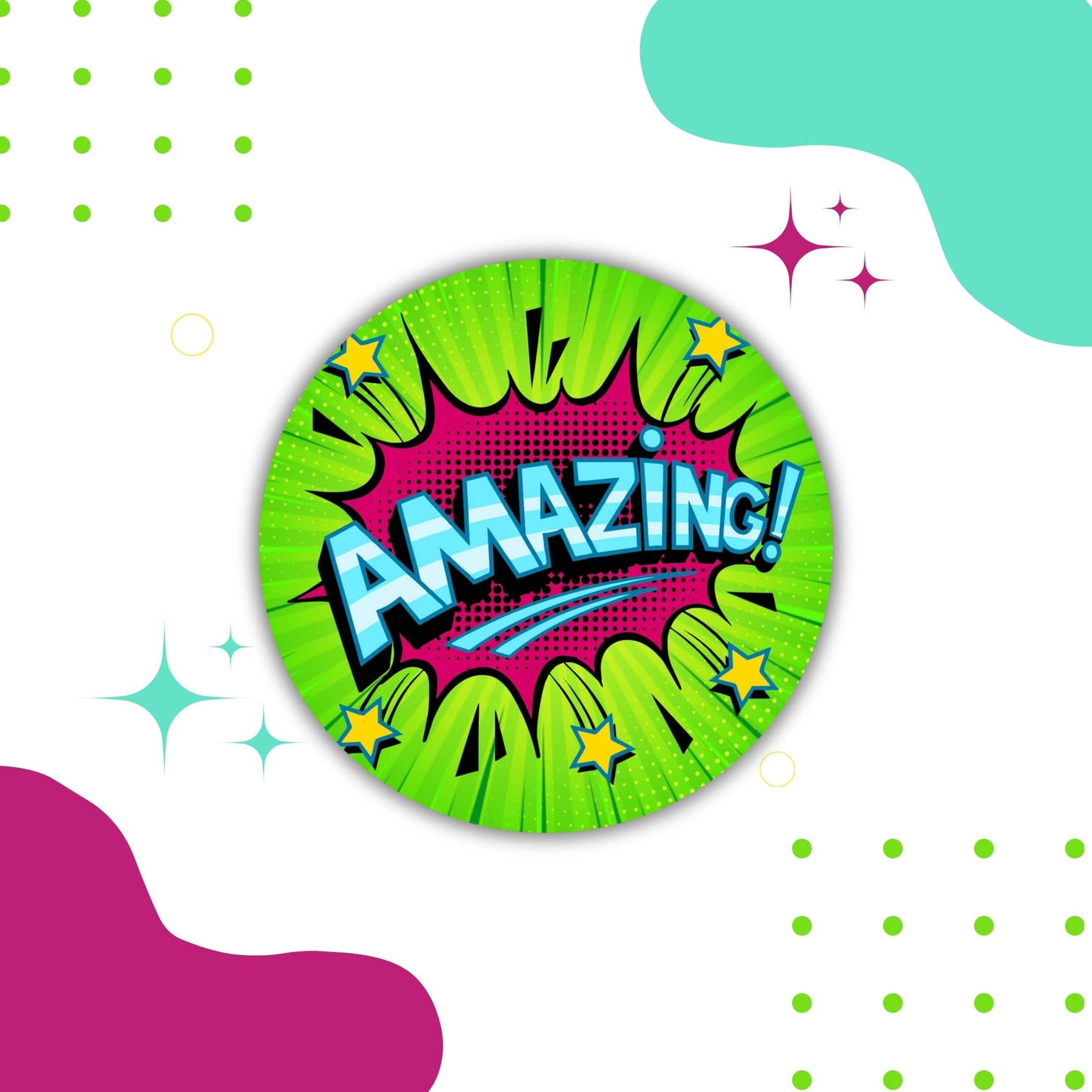 Comic Teacher Merit Stickers