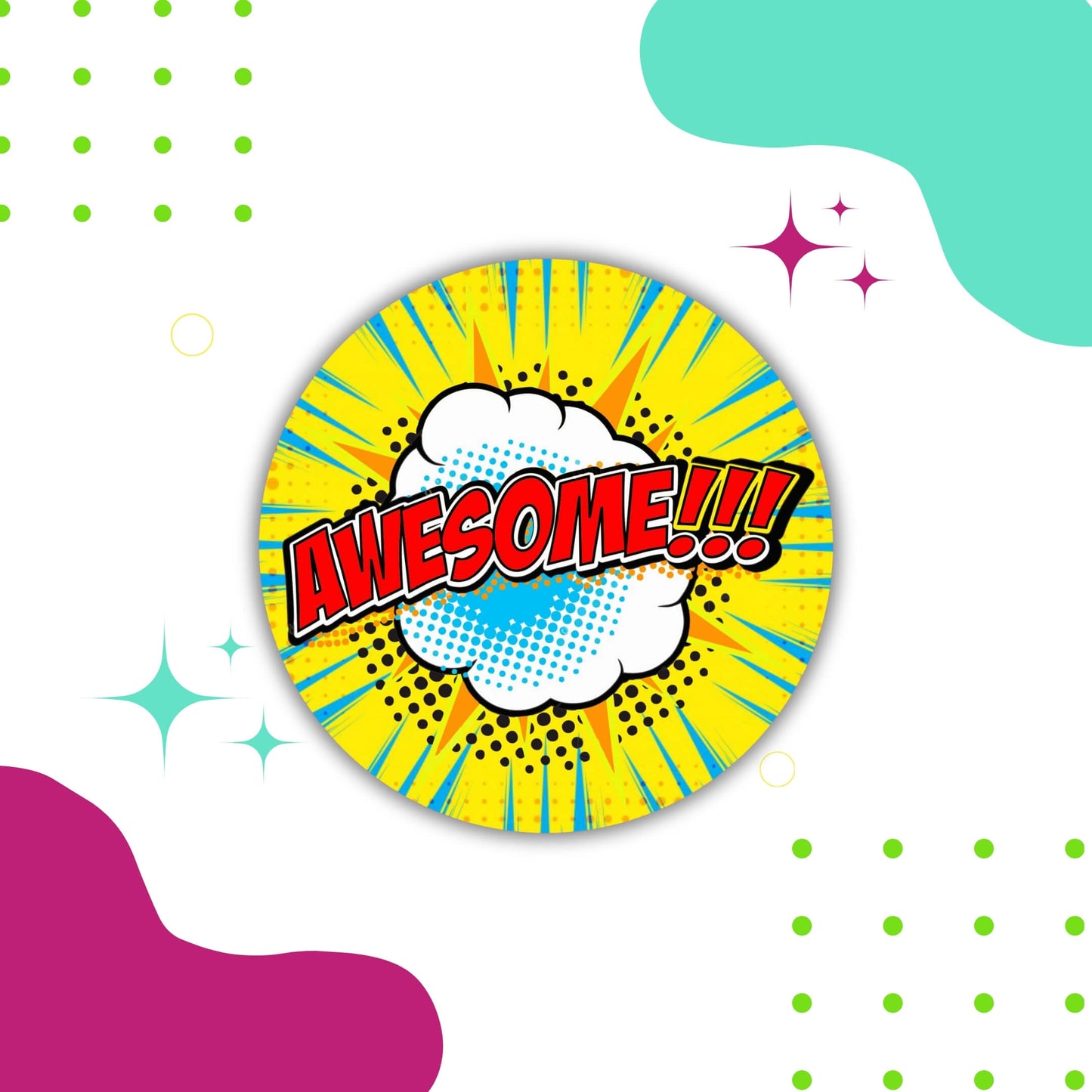 Comic Teacher Merit Stickers